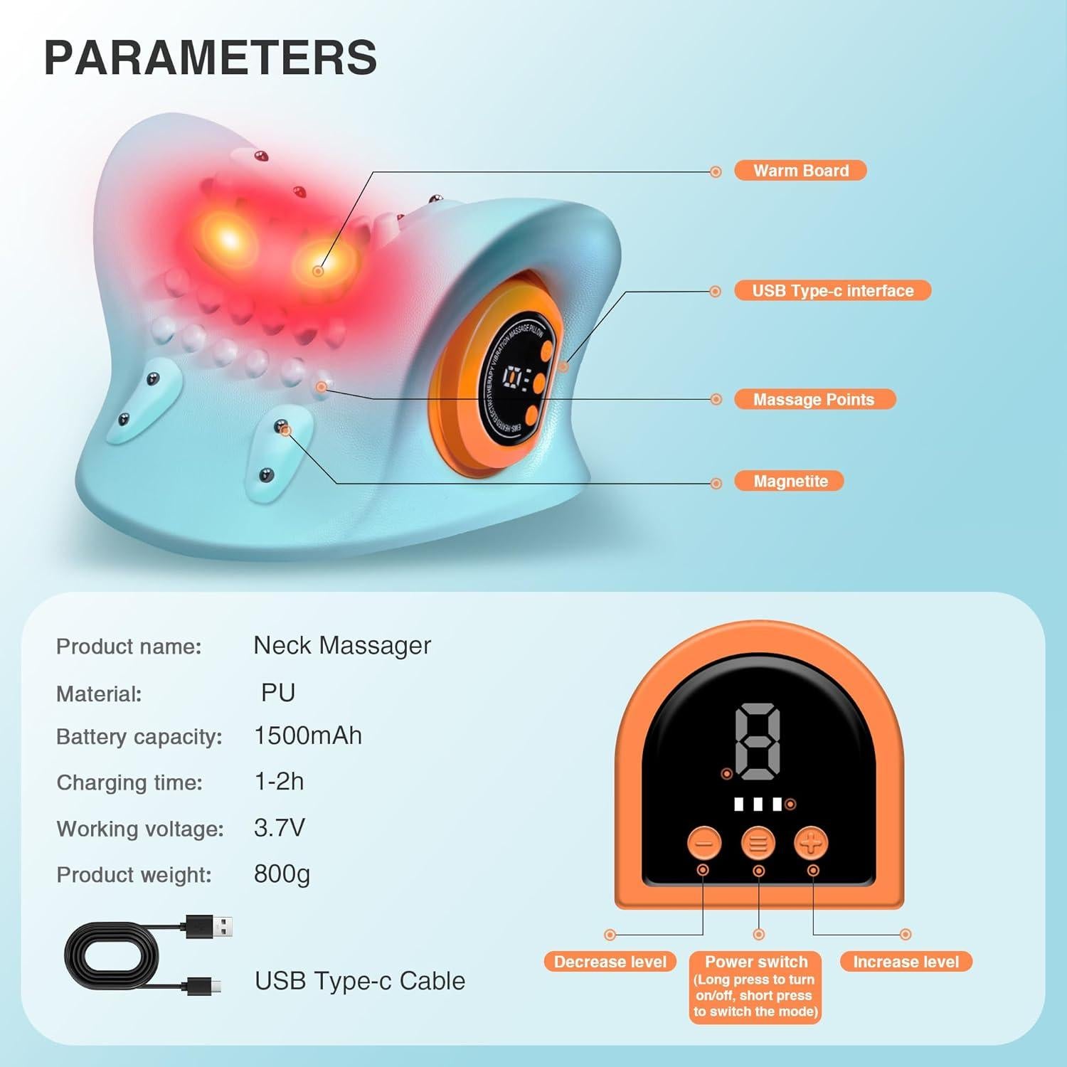 Masajeador de Cuello GYSIEN con Calor y 3 Modos, Alivio Muscular
