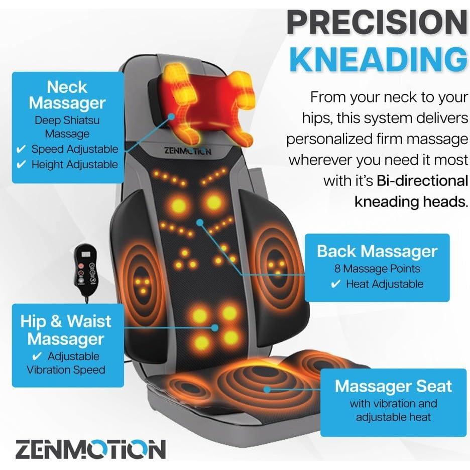 Masajeador de Espalda Shiatsu ZenMotion con Calor y Vibración