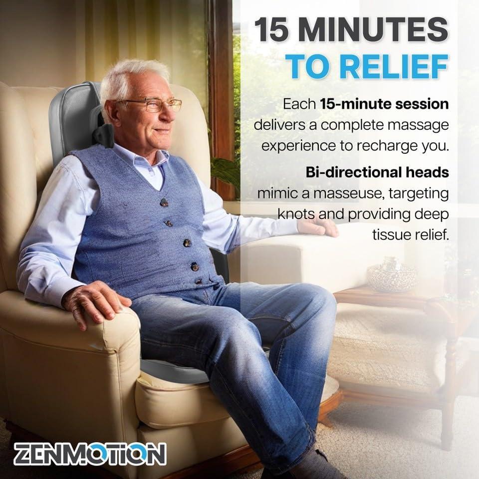 Masajeador de Espalda Shiatsu ZenMotion con Calor y Vibración