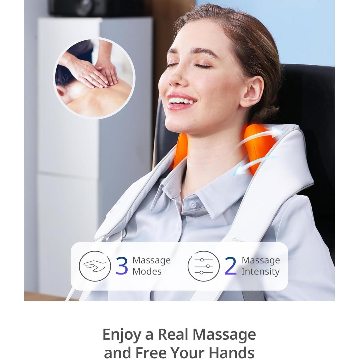 Masajeador de Cuello y Espalda Inalámbrico nibreo con Calor