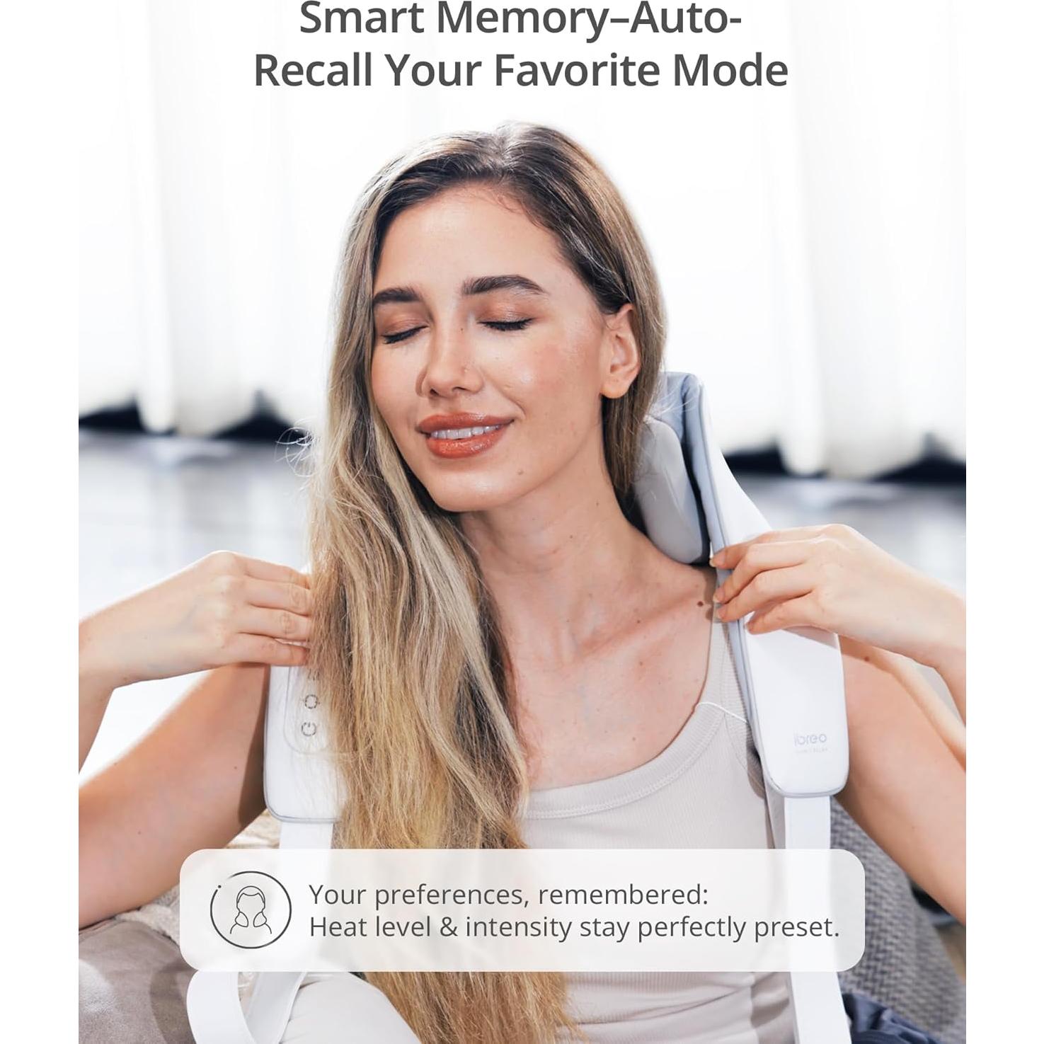 Masajeador de Cuello y Espalda Inalámbrico nibreo con Calor