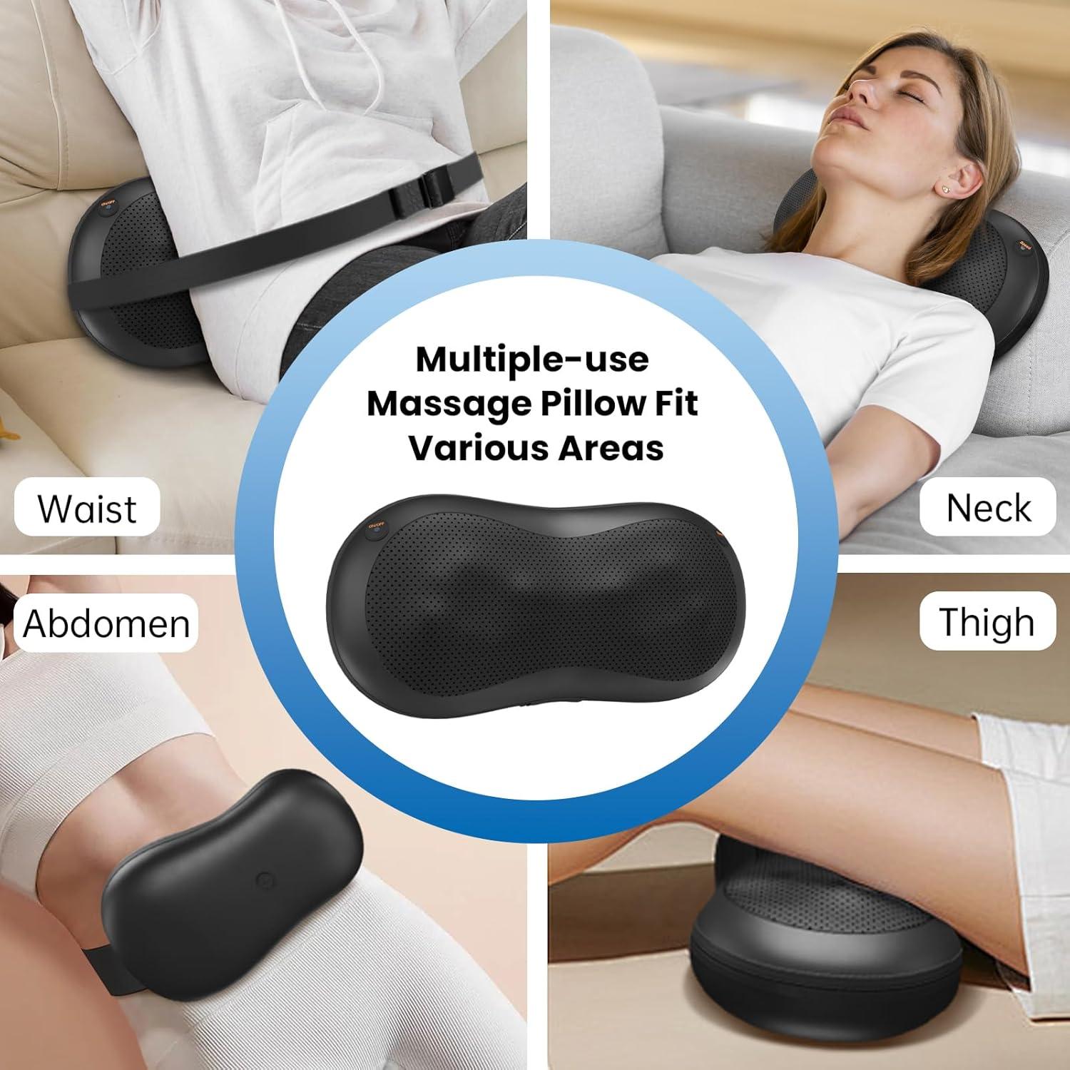 Almohada de Masaje Ajustable Massagease 8 Cabezas Calentada