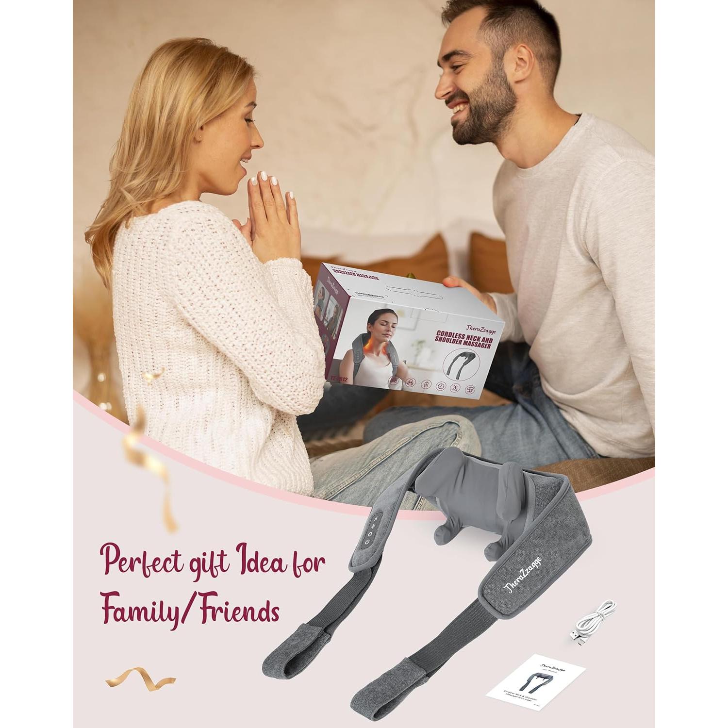 Masajeador de Cuello Inalámbrico THERAZZAGGE 6D con Calor