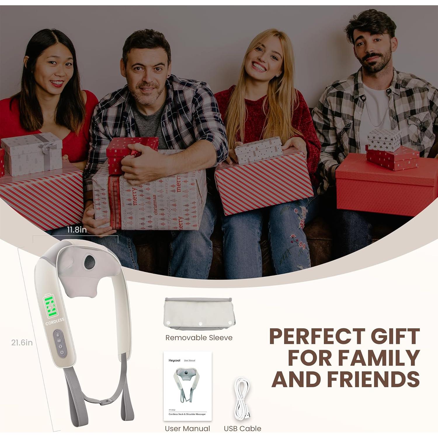 Masajeador de Cuello y Hombros Heycool con Calentamiento de Grafeno