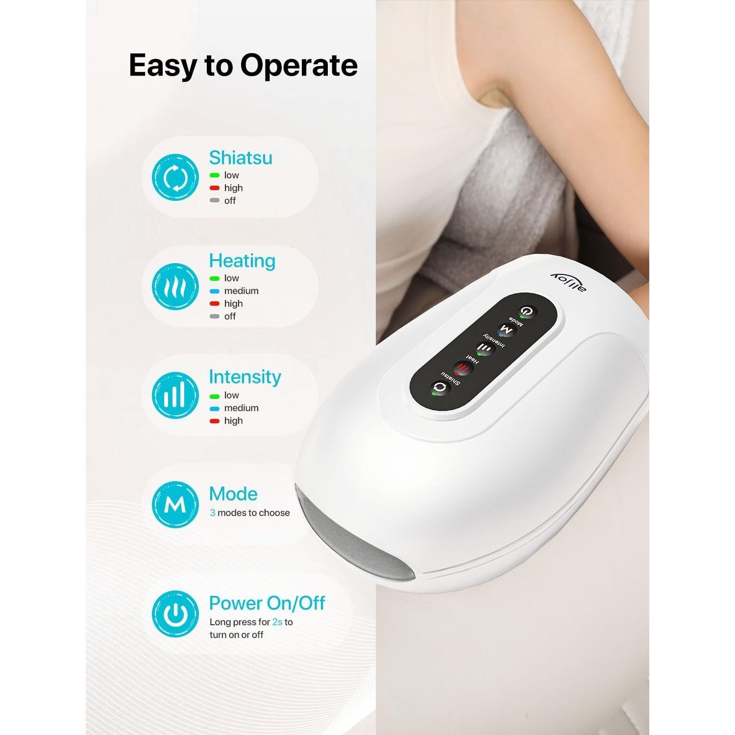 Masajeador de Mano Eléctrico ALLJOY con Calor y Compresión