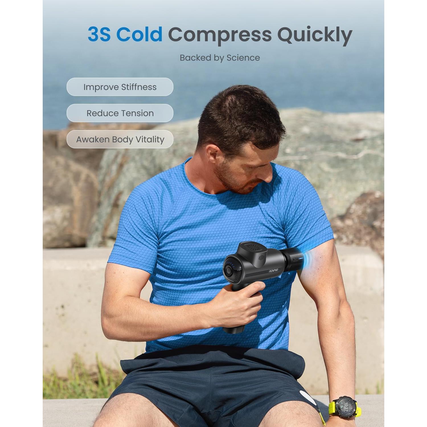 Pistola de Masaje RENPHO Active Thermacool con Calor y Frío