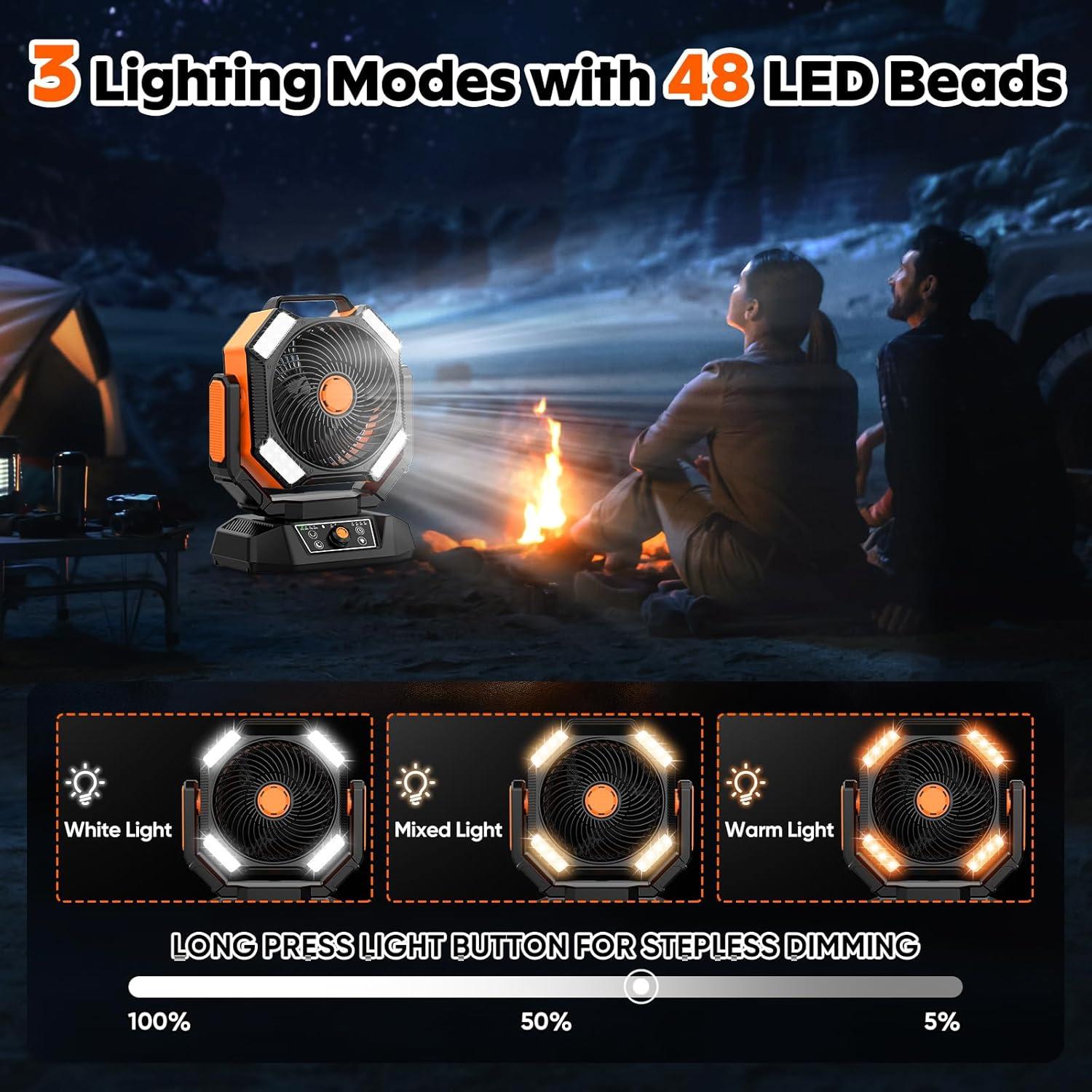 Ventilador de Camping Multper 40000mAh 8 Velocidades Oscilante