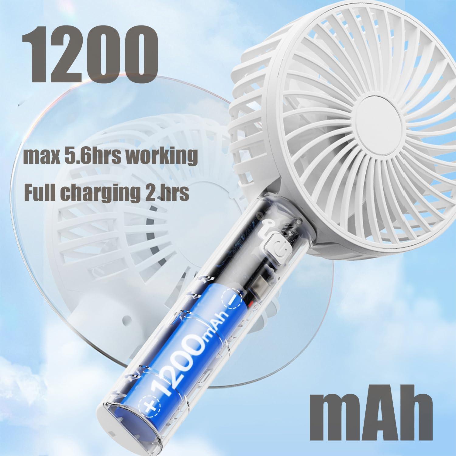 Ventilador Portátil de Mano UF505 Blanco 1200mAh 3 Velocidades