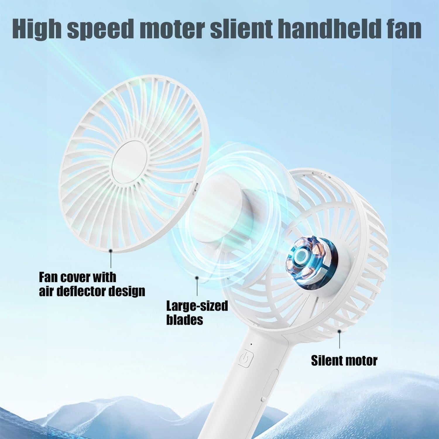 Ventilador Portátil de Mano UF505 Blanco 1200mAh 3 Velocidades