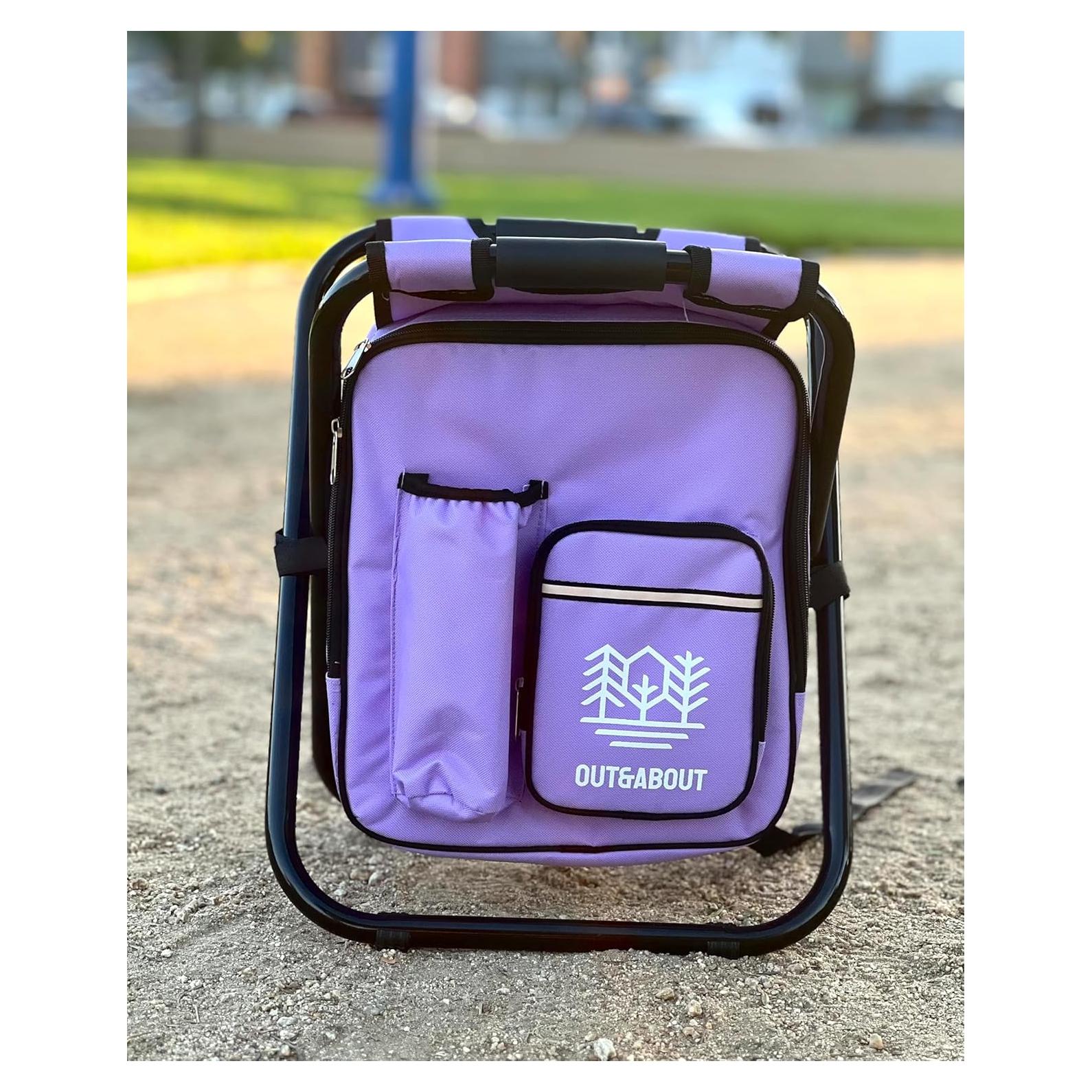 Silla Mochila Enfriador 3-en-1 Out&About Púrpura 181 kg