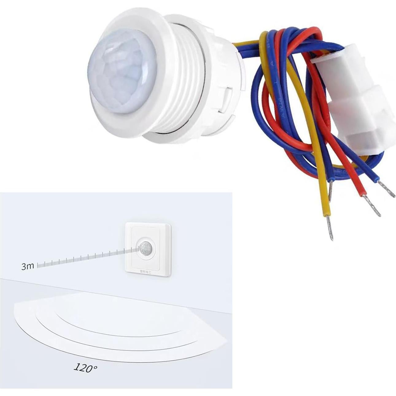 Interruptor Sensor de Movimiento PIR HANNAHONG 40W 5m Ajustable