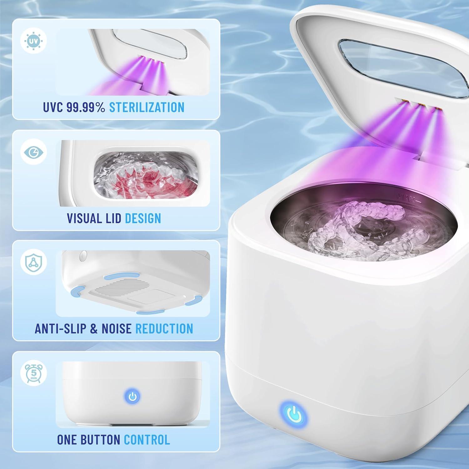 Limpiador Ultrasónico Sonolab 240ml con Tanque Removible y Tabletas