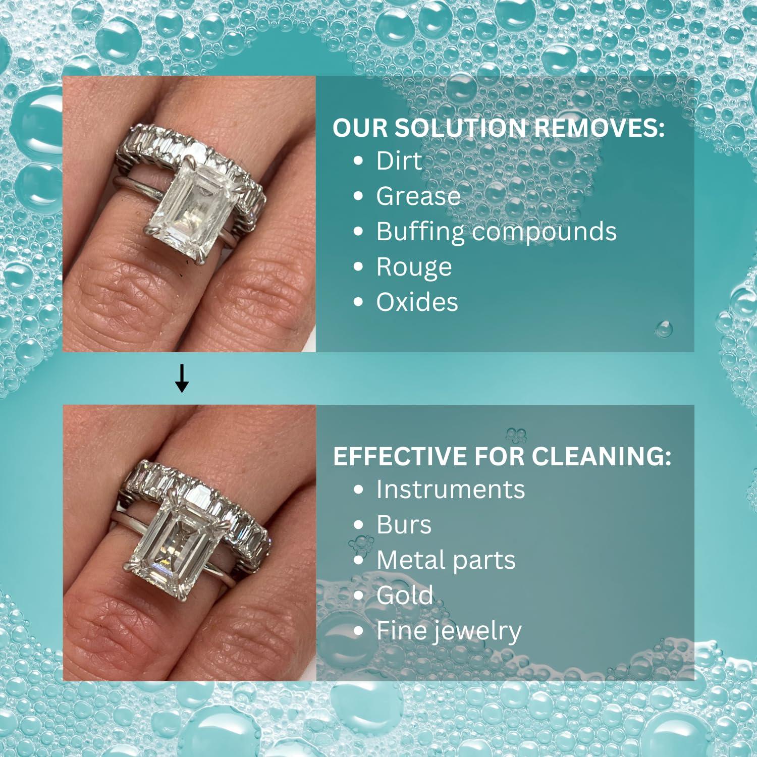 Limpiador Ultrasónico GemOro 1 Cuarto No Tóxico y Concentrado