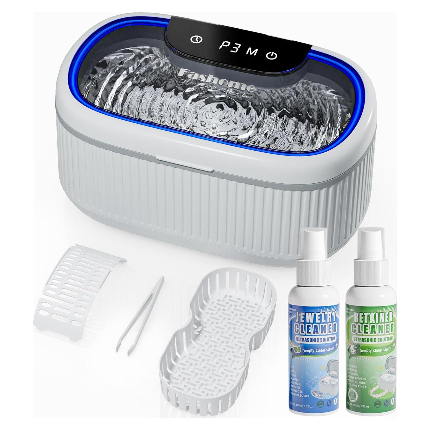 Limpiador Ultrasónico Fashome 550ml 45KHz 5 Modos para Joyas