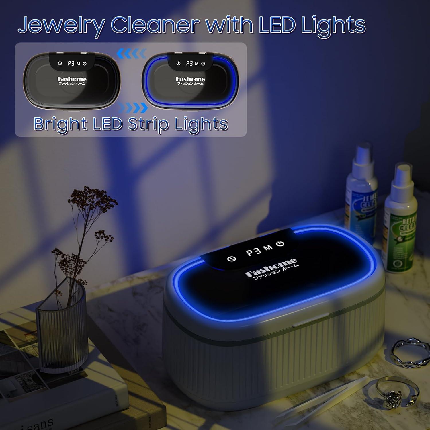 Limpiador Ultrasónico Fashome 550ml 45KHz 5 Modos para Joyas