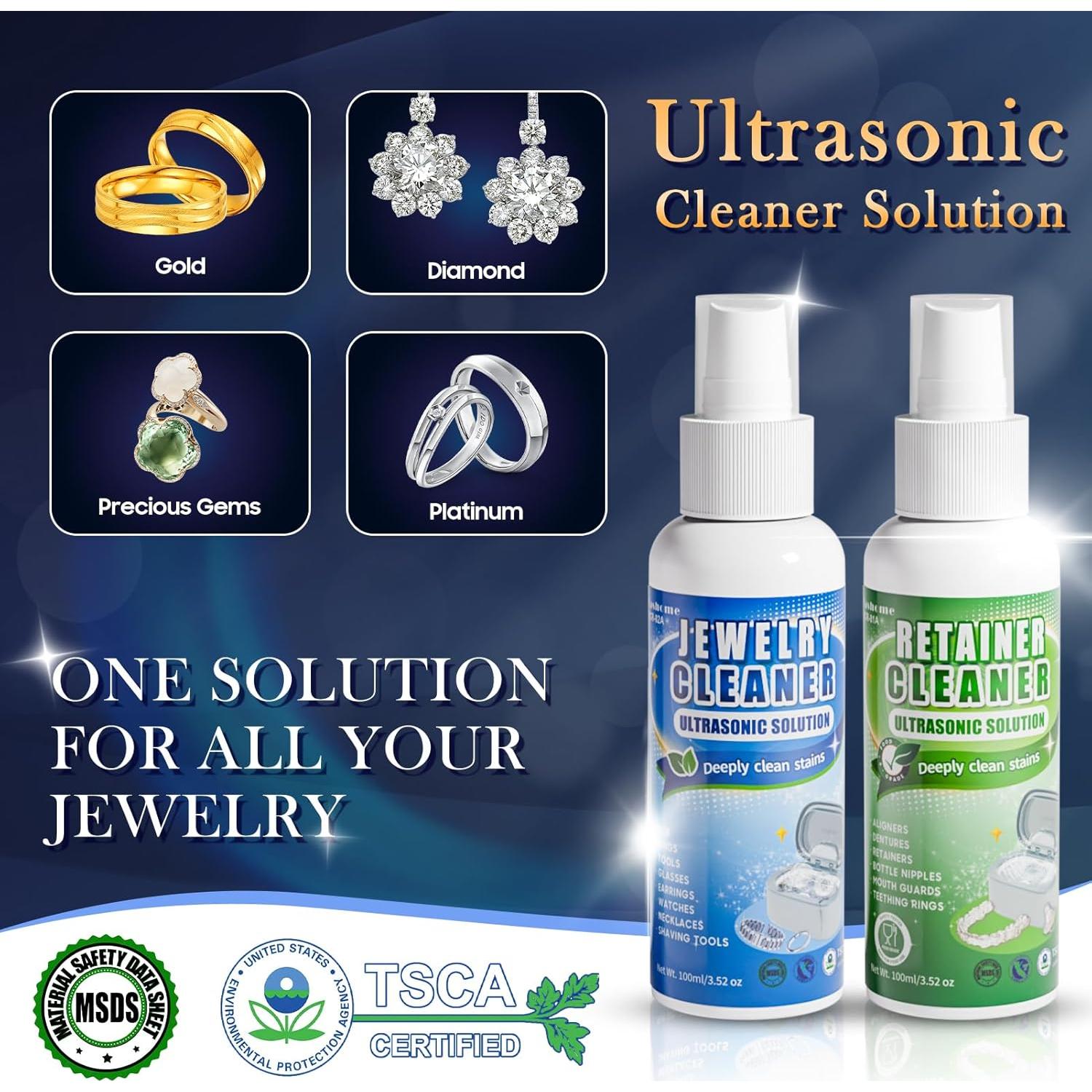 Limpiador Ultrasónico Fashome 550ml 45KHz 5 Modos para Joyas