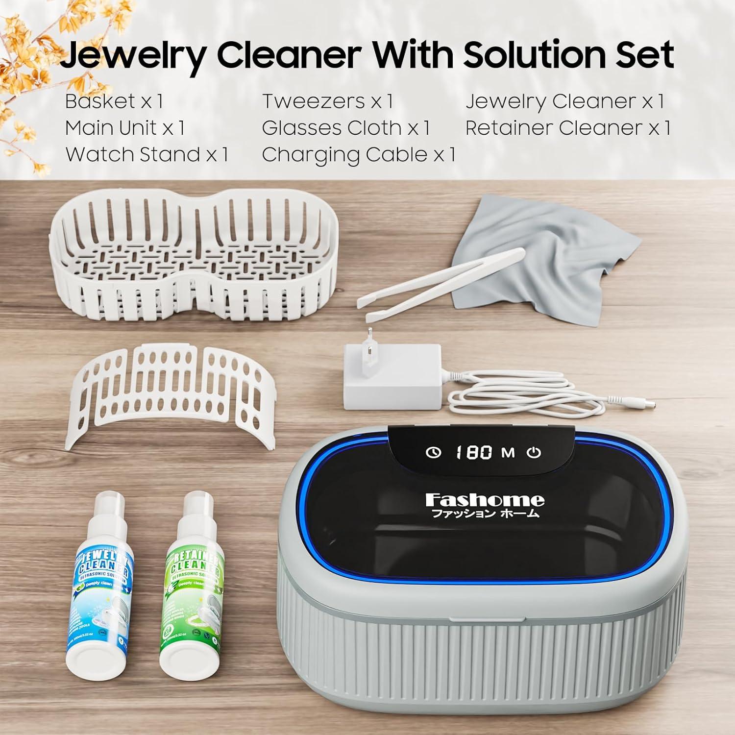 Limpiador Ultrasónico Fashome 550ml 45KHz 5 Modos para Joyas