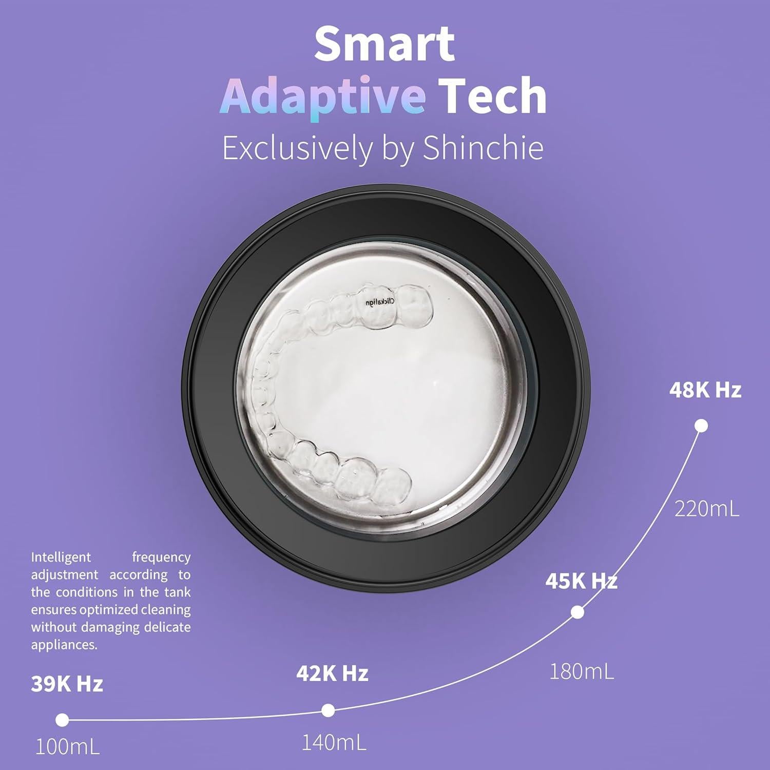 Limpiador Ultrasónico Shinchie SonoShine para Dentaduras y Alineadores