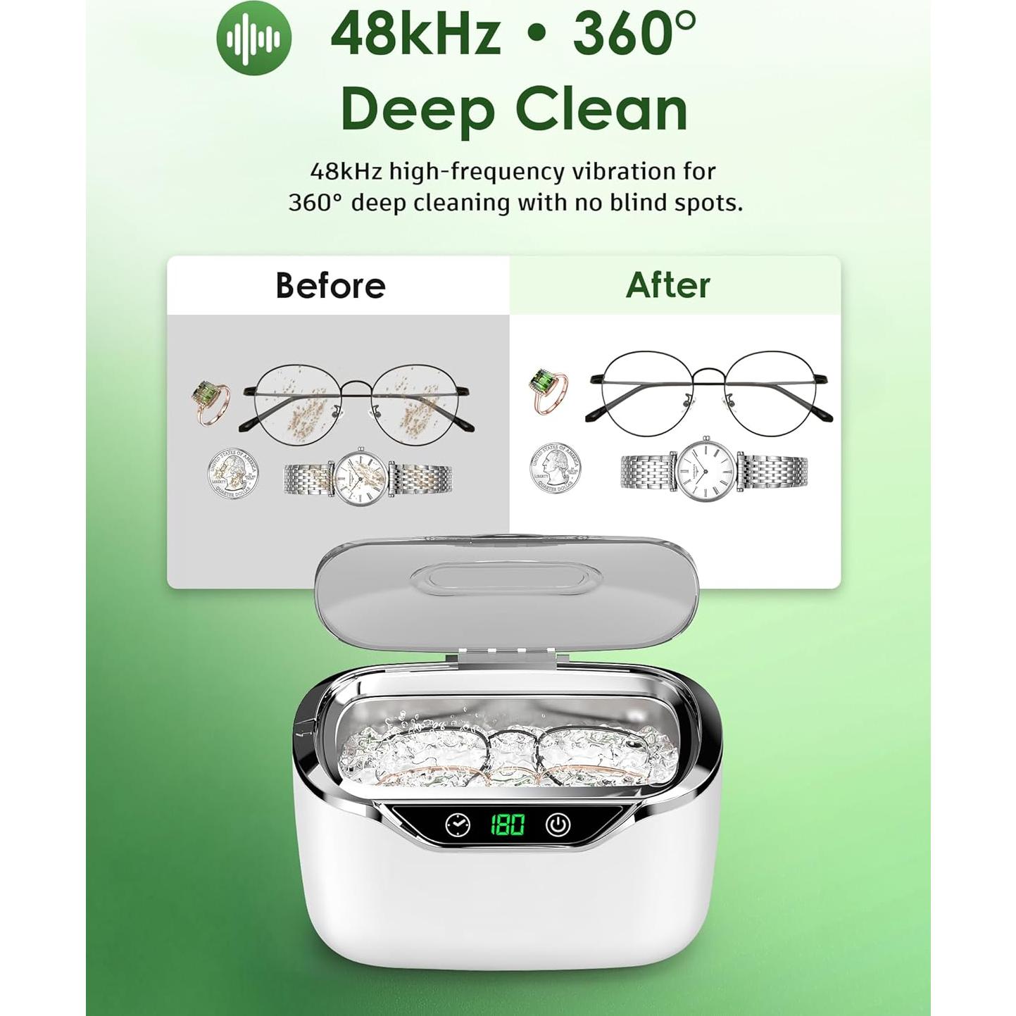 Limpiador Ultrasónico de Joyas ByteRoll 700ml 48kHz 5 Modos