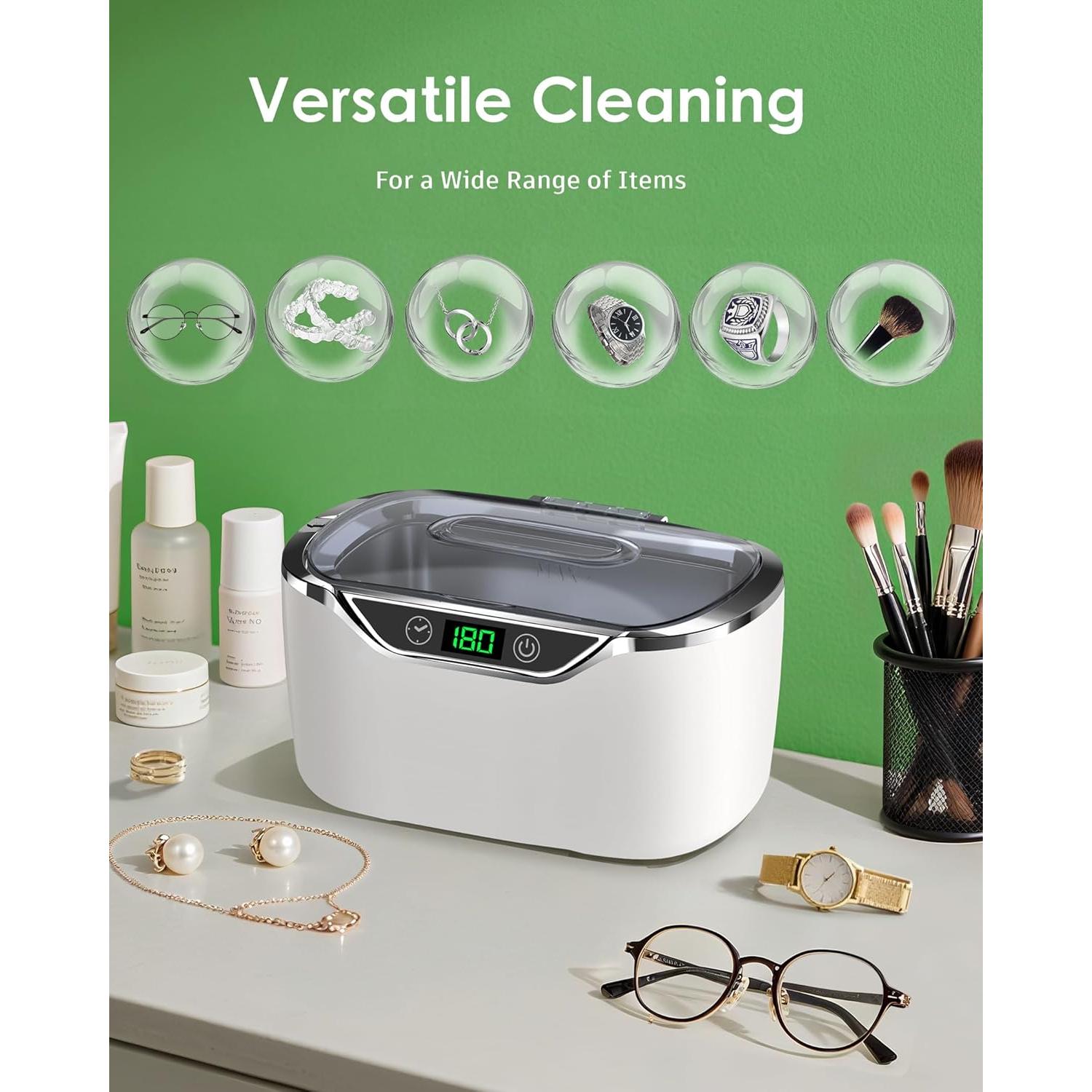 Limpiador Ultrasónico de Joyas ByteRoll 700ml 48kHz 5 Modos