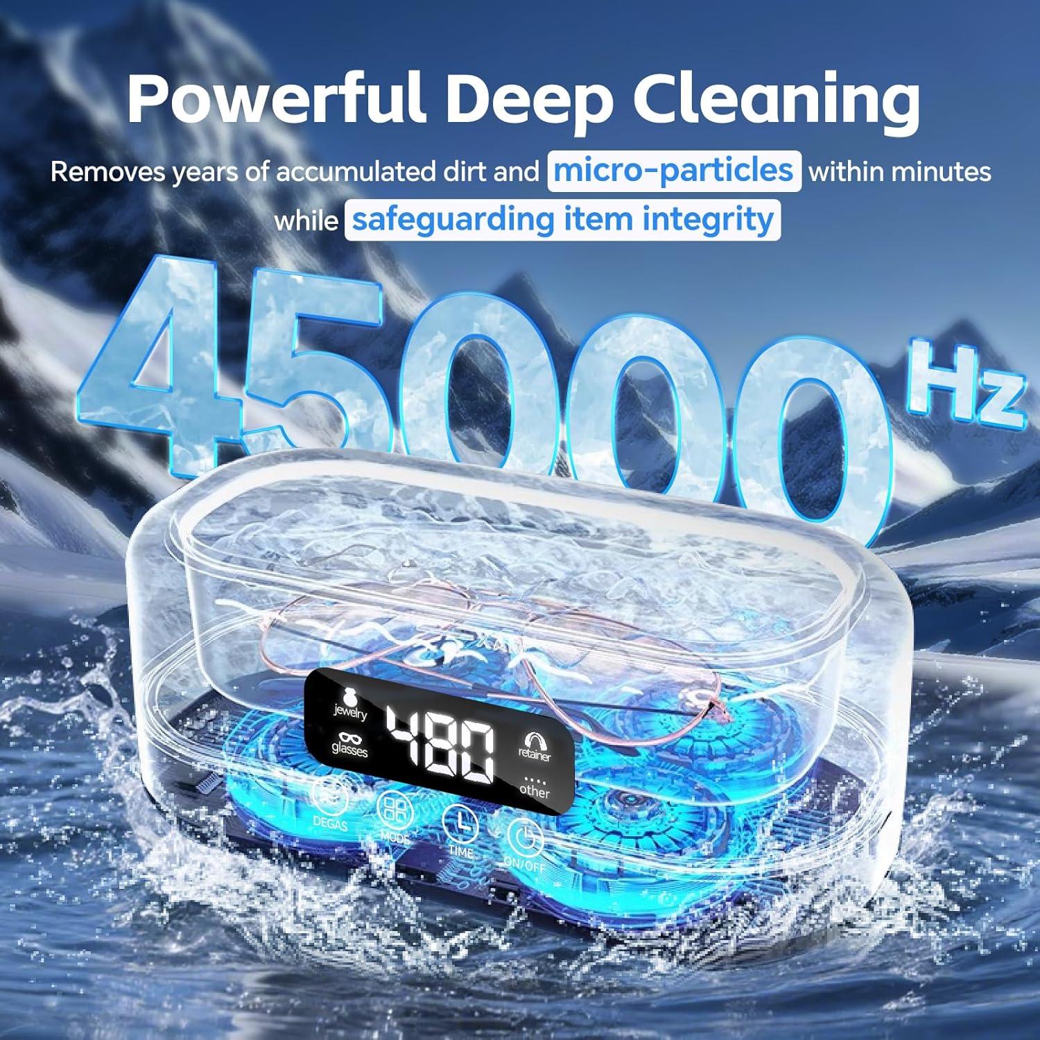 Limpiador Ultrasónico de Joyas Heapsion 650ml con Temporizador