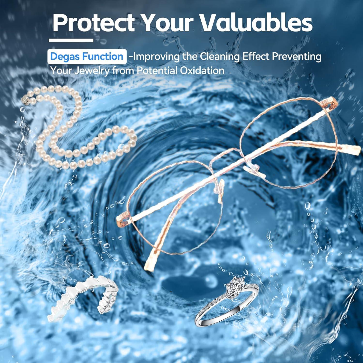 Limpiador Ultrasónico de Joyas Heapsion 650ml con Temporizador