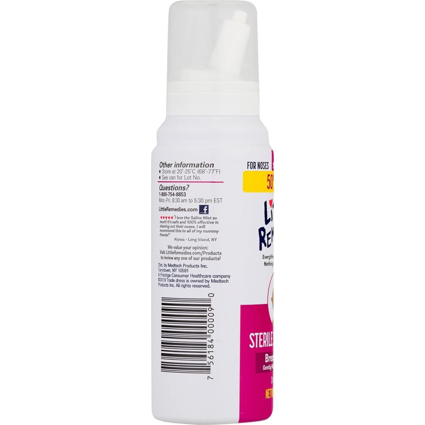 Rocío Nasal Salino Estéril Little Remedies 85 ml Bebés