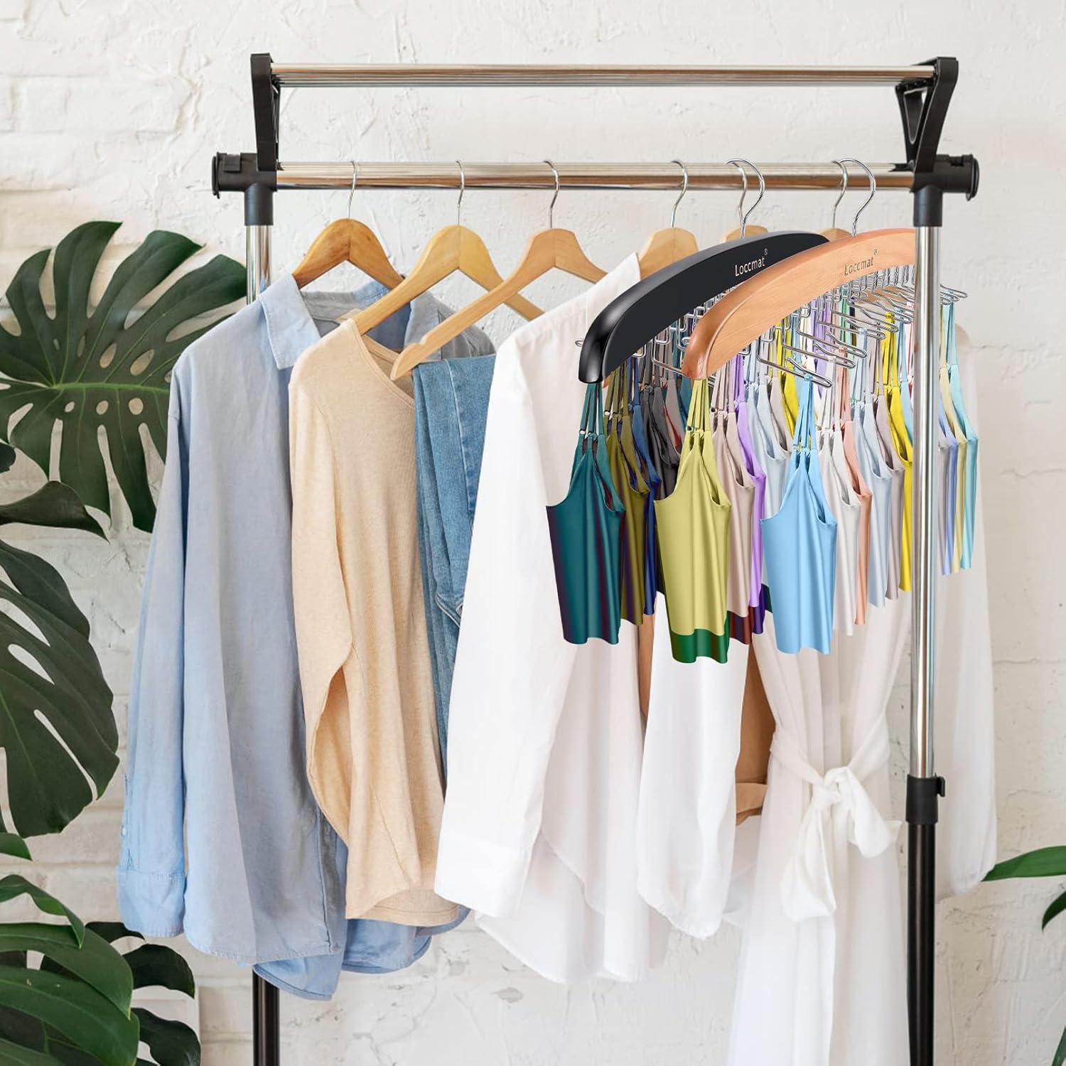 Perchero de Madera Loccmat con 24 Ganchos Metálicos Plegables