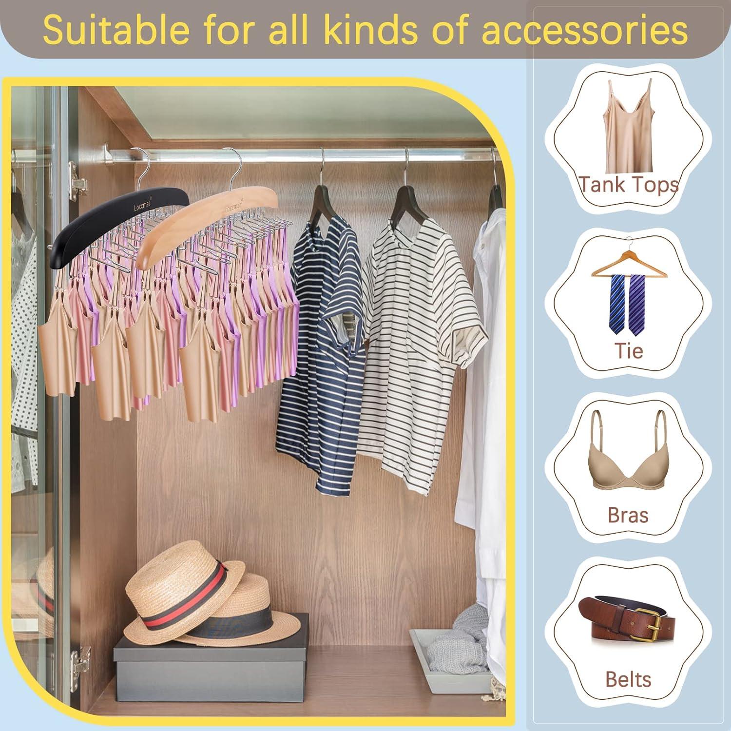 Perchero de Madera Loccmat con 24 Ganchos Metálicos Plegables