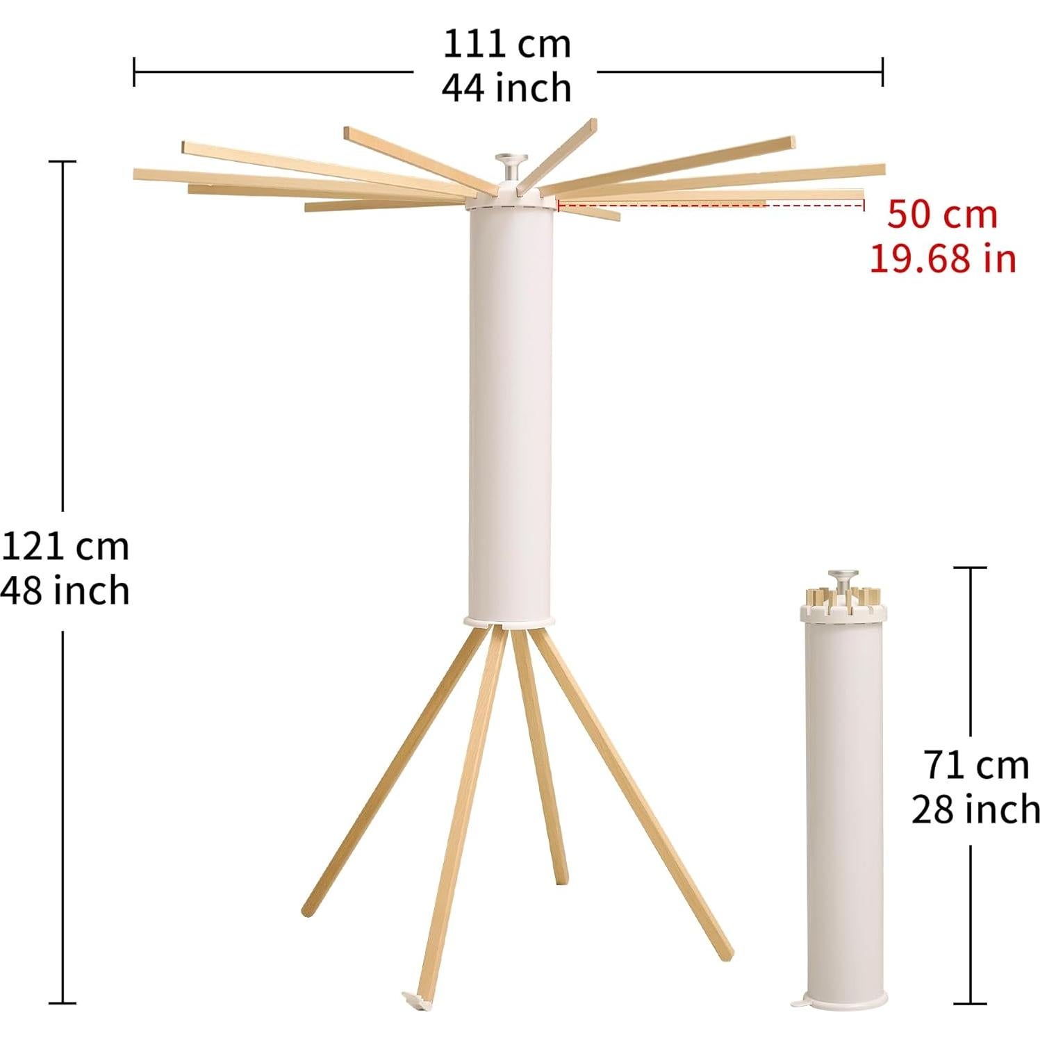 Soporte de Secado Plegable LEQ con 12 Varillas de Madera
