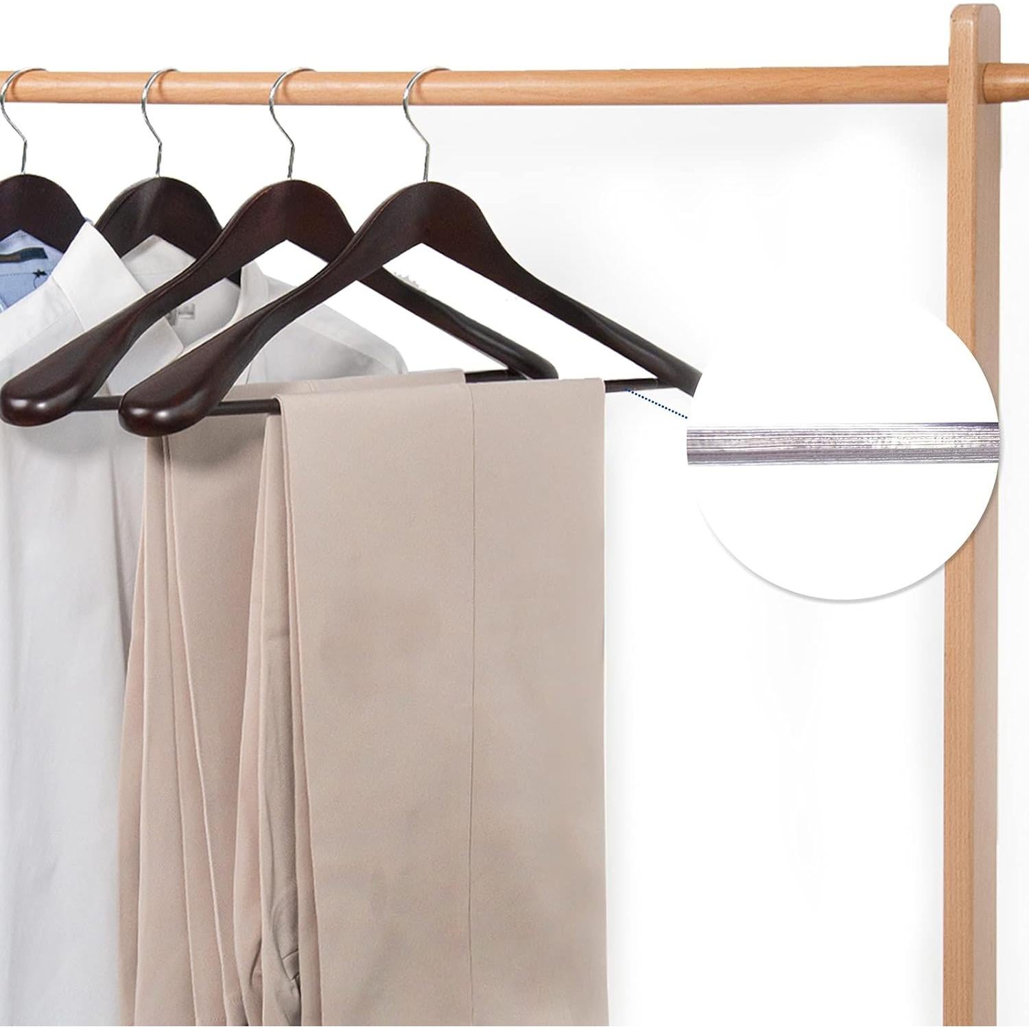 Perchas de Madera Caoba Nature Smile - Paquete de 6 - Hombros Anchos