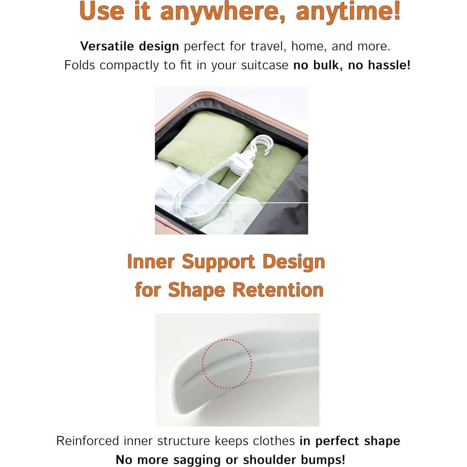 Perchero Plegable Genérico Antideslizante - Paquete de 5