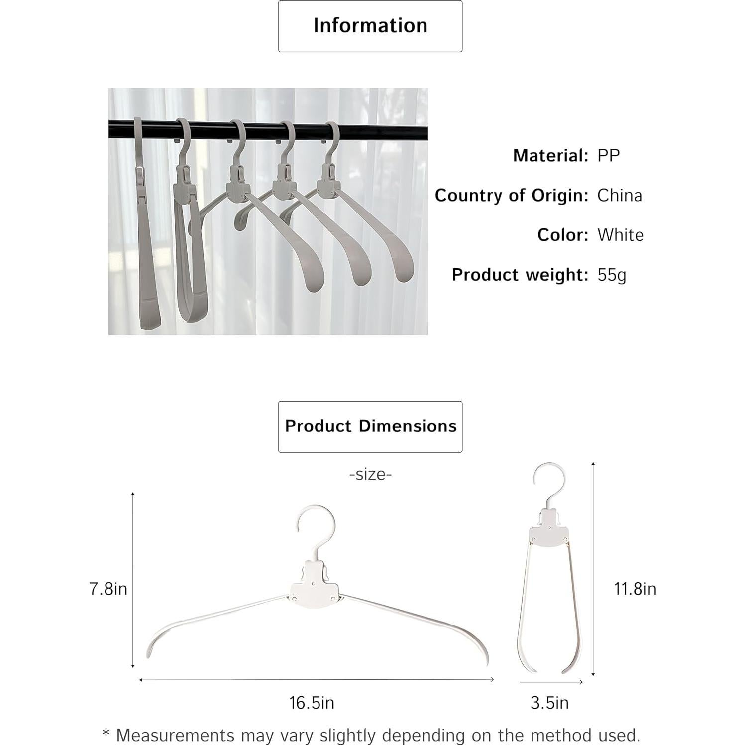 Perchero Plegable Genérico Antideslizante - Paquete de 5