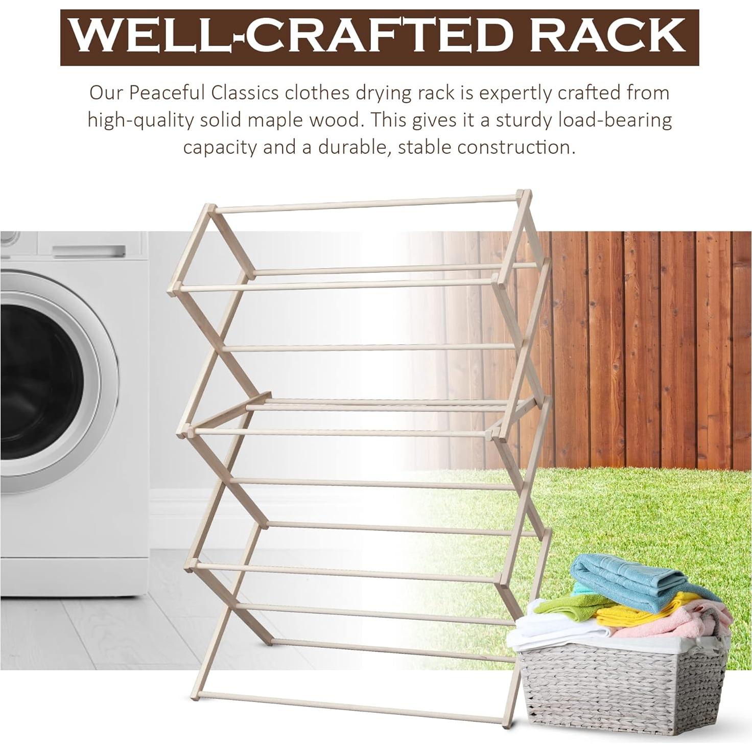 Soporte de Secado de Ropa Plegable Paz Clásica 132x91 cm