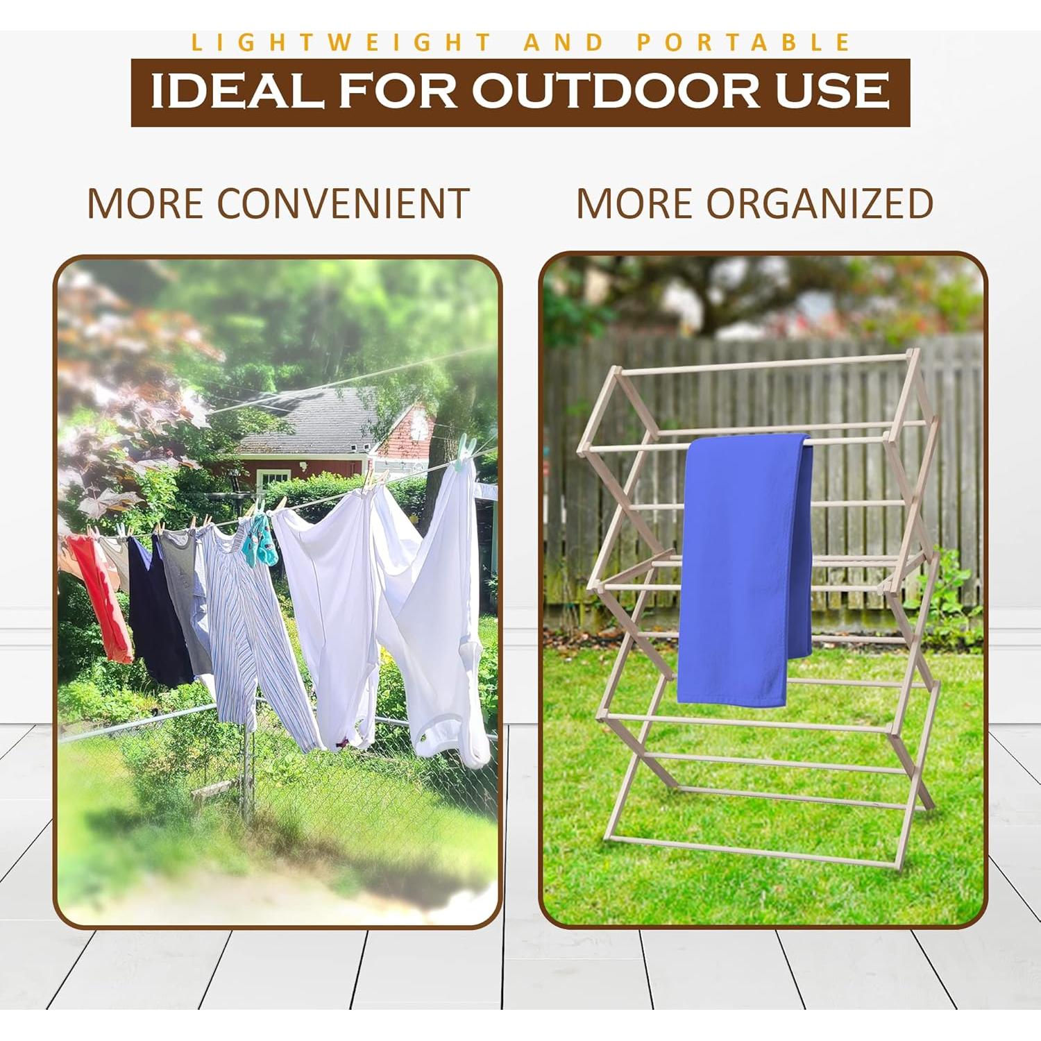 Soporte de Secado de Ropa Plegable Paz Clásica 132x91 cm