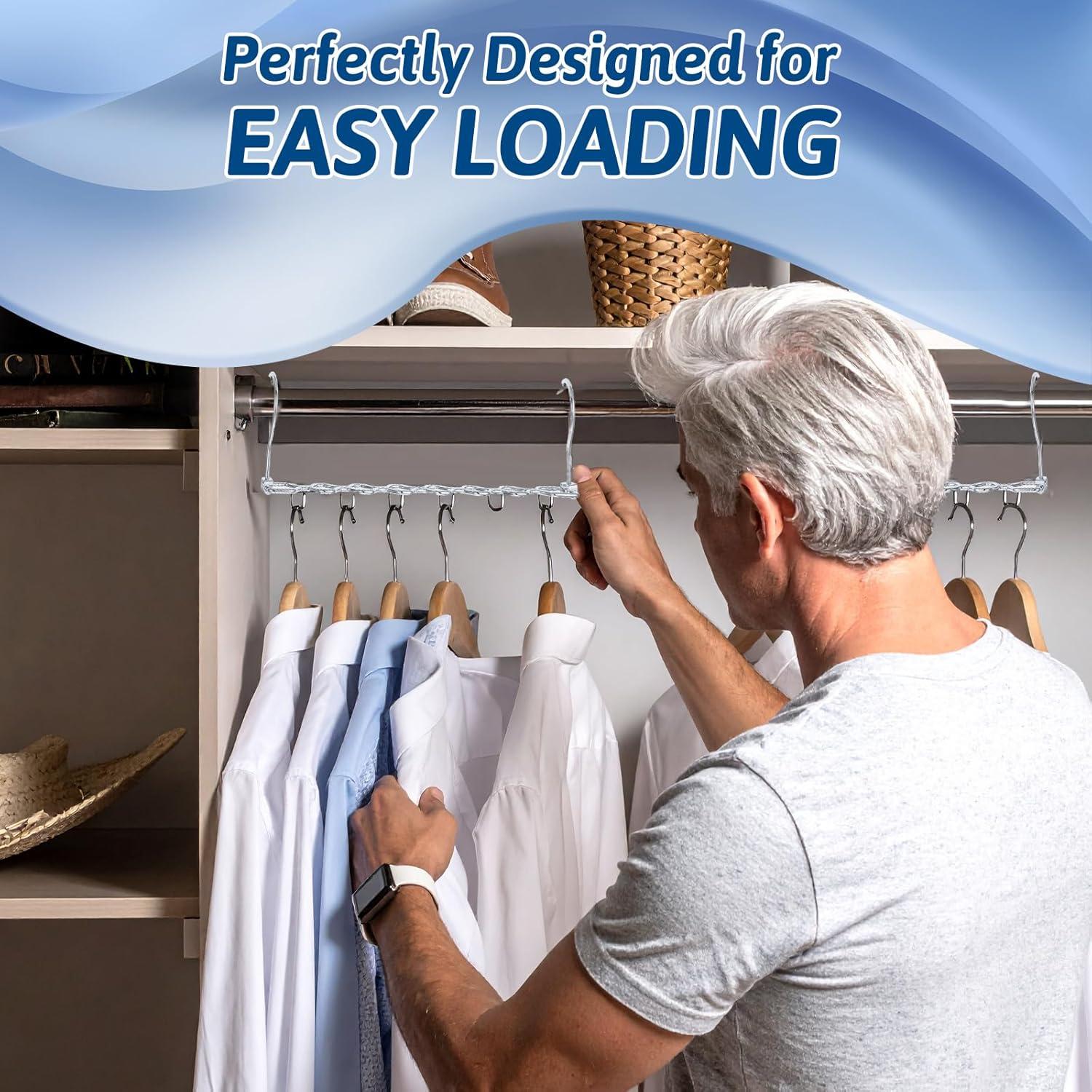 Paquete de 10 Perchas Plegables Meyeyaia Plateadas 49 cm