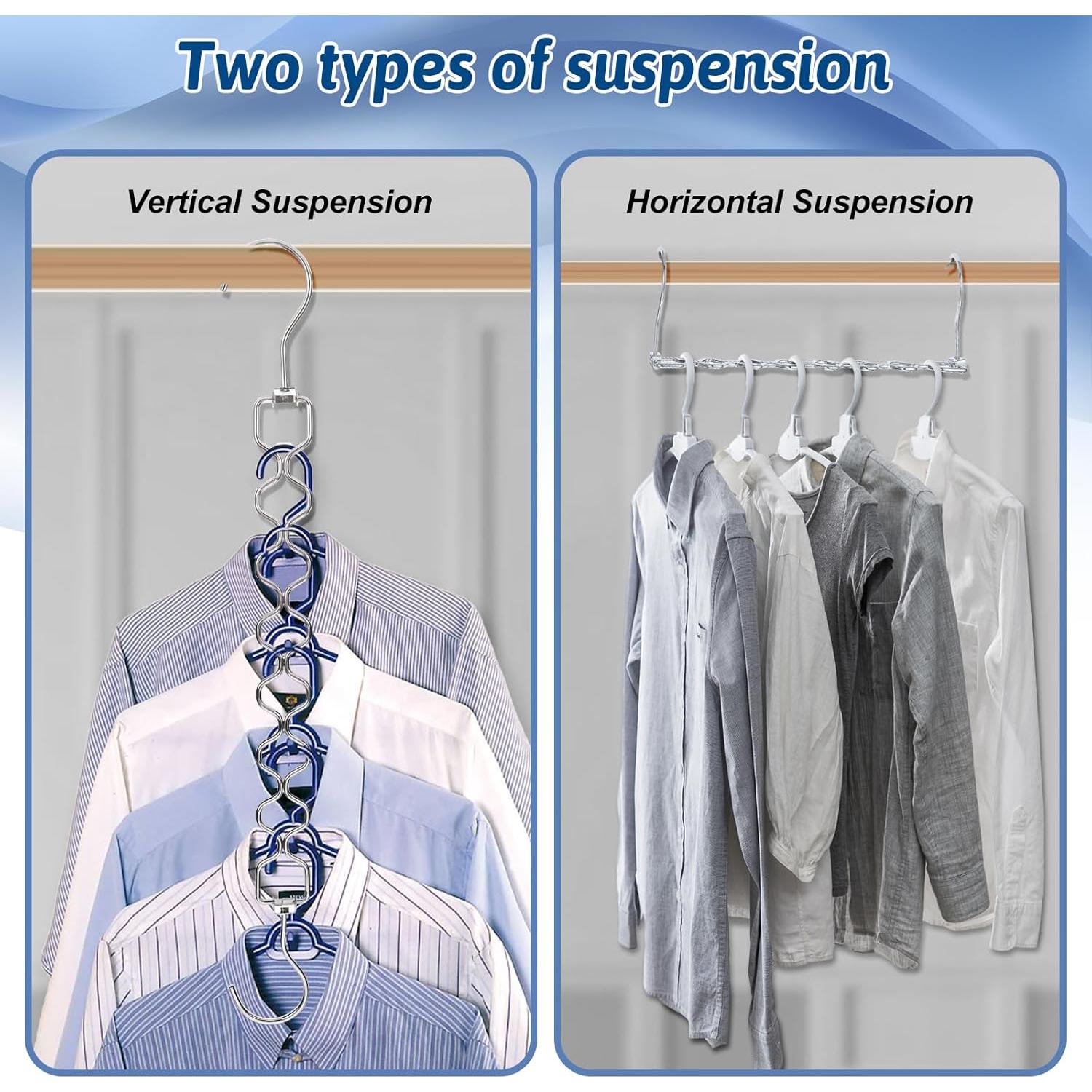 Paquete de 10 Perchas Plegables Meyeyaia Plateadas 49 cm