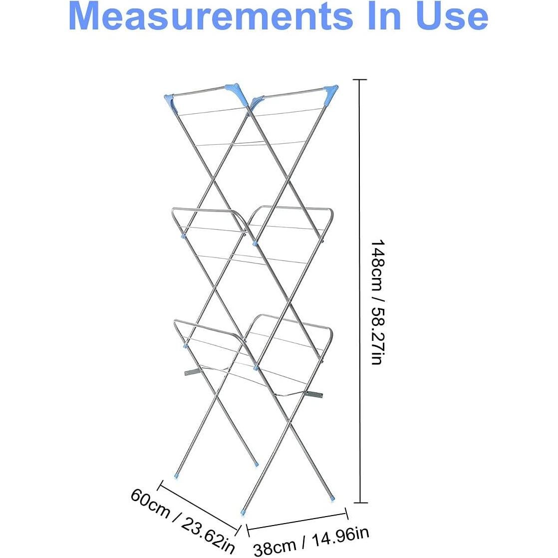 Estante Plegable para Secar Ropa LaYaQbin 3 Capas 148 cm