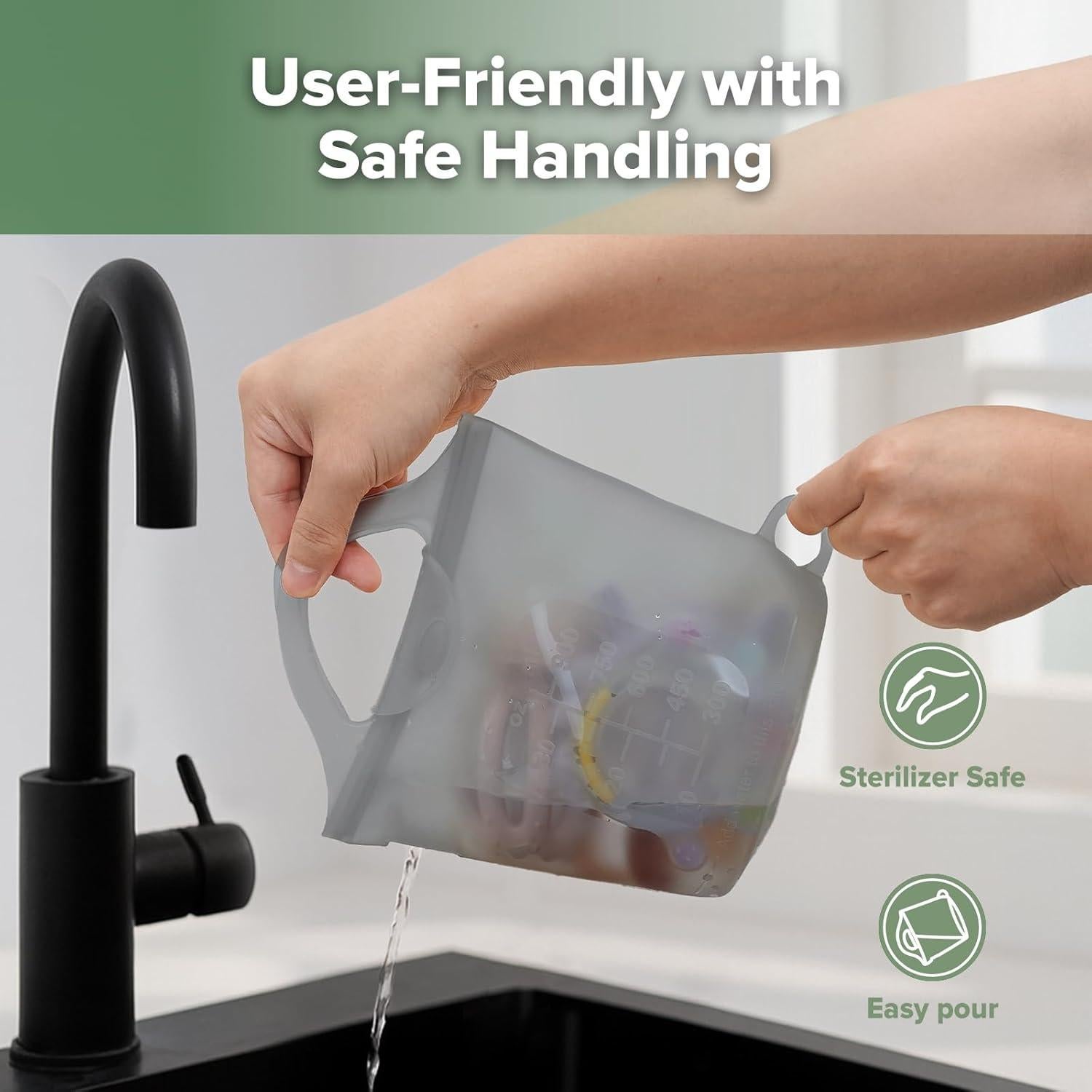 Bolsa de Vapor y Esterilizador de Silicona Haakaa 900ml Gris