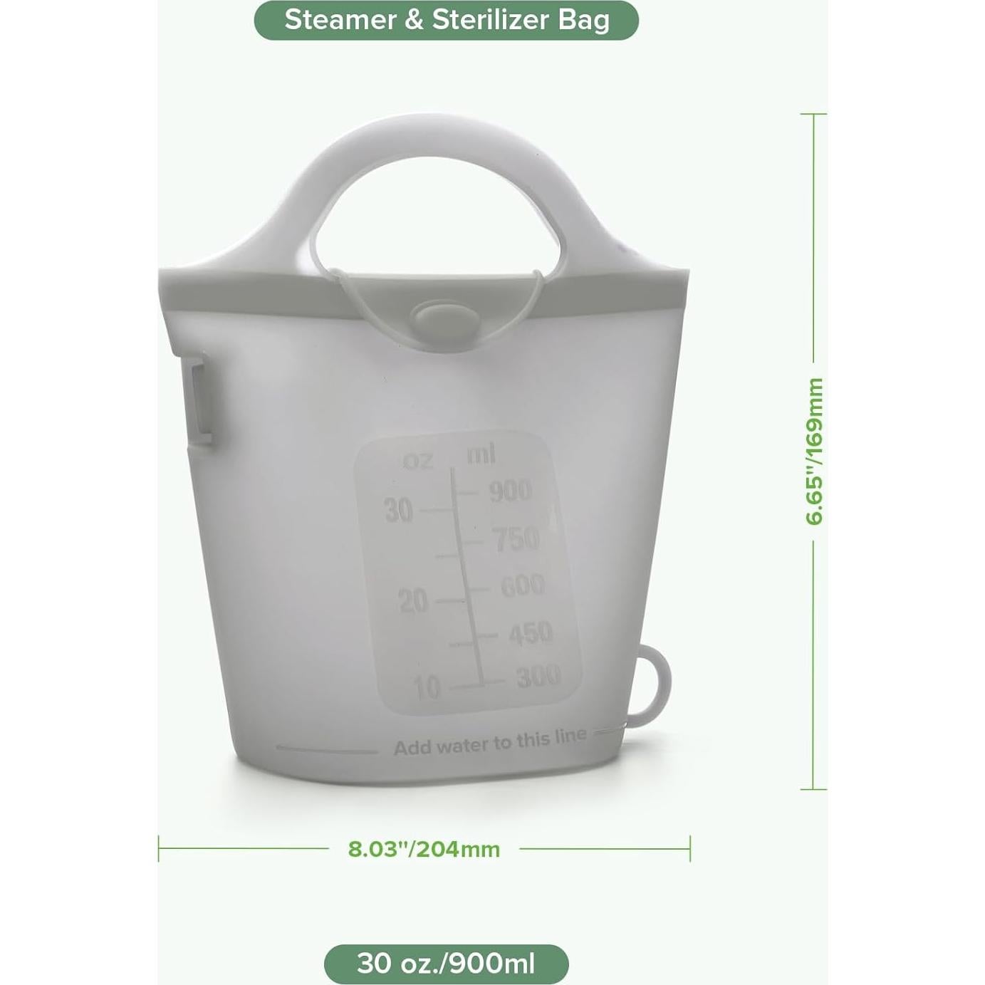 Bolsa de Vapor y Esterilizador de Silicona Haakaa 900ml Gris