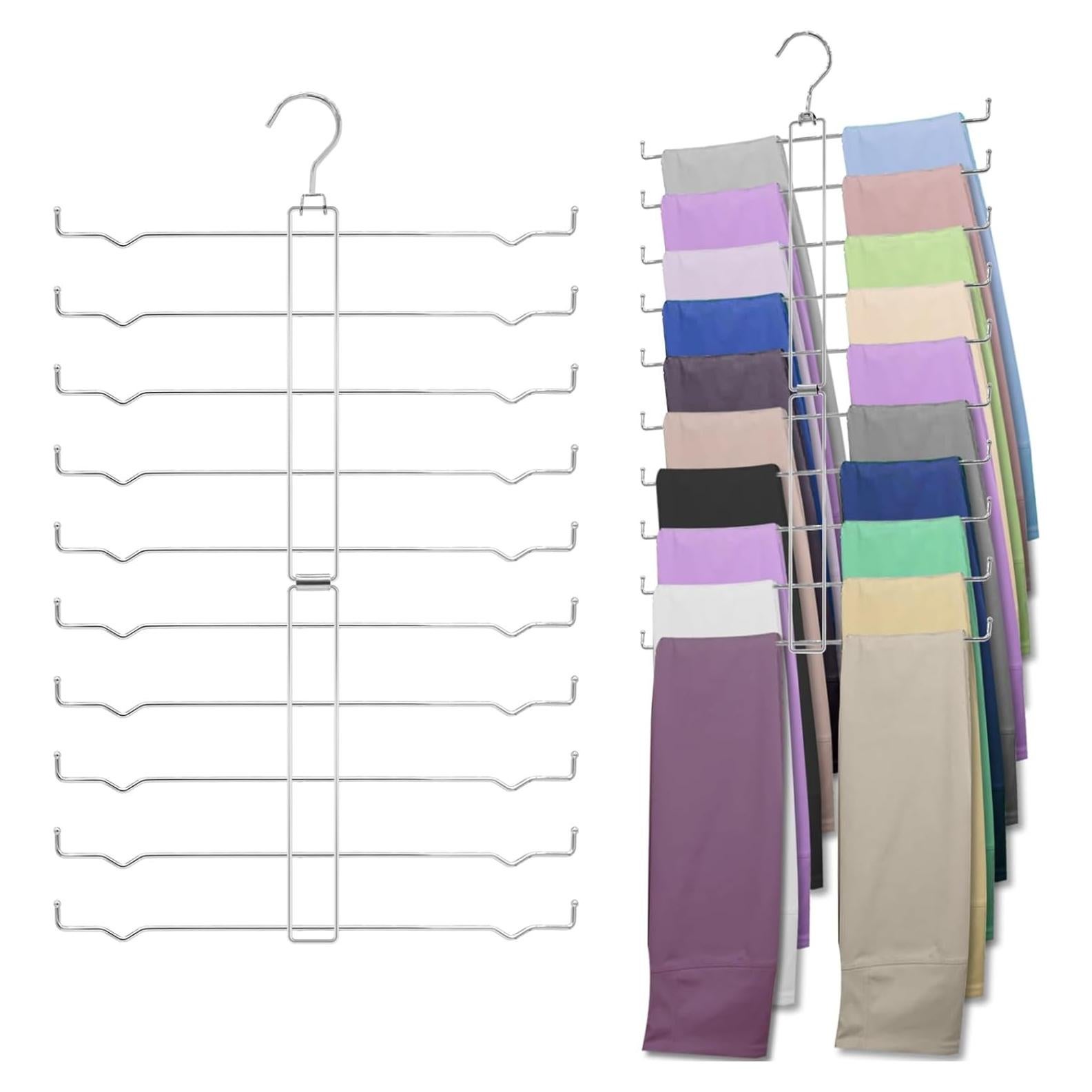 Perchero de Pantalones NAKBINX Antideslizante Plegable Plata