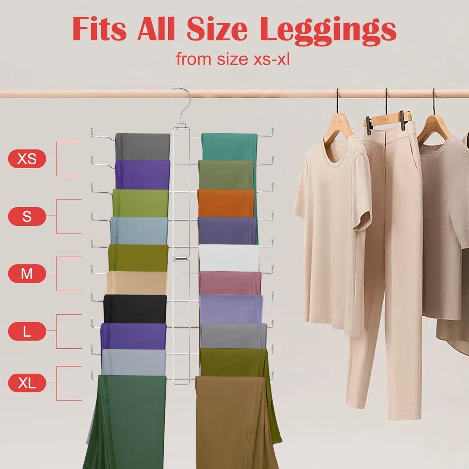 Perchero de Pantalones NAKBINX Antideslizante Plegable Plata