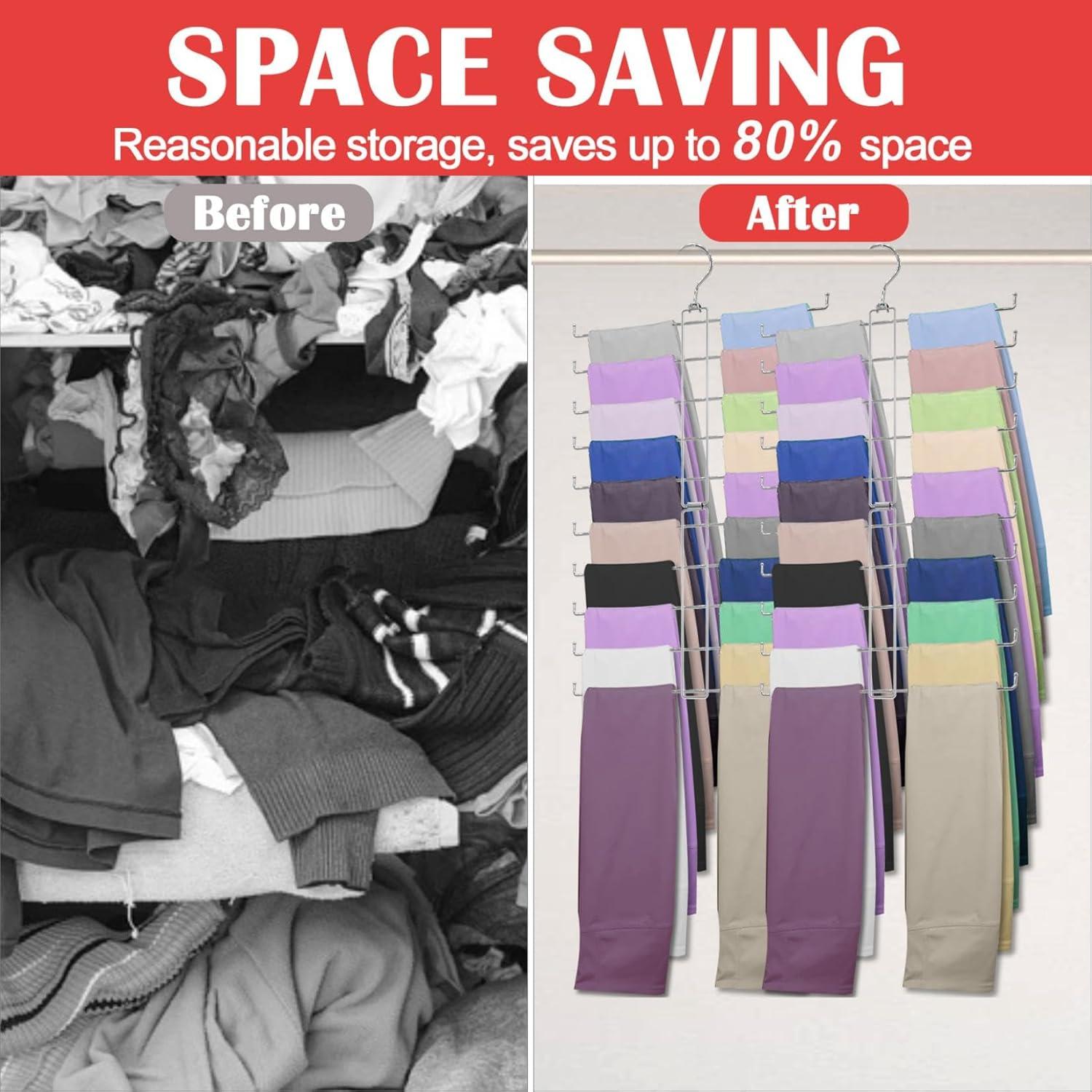 Perchero de Pantalones NAKBINX Antideslizante Plegable Plata