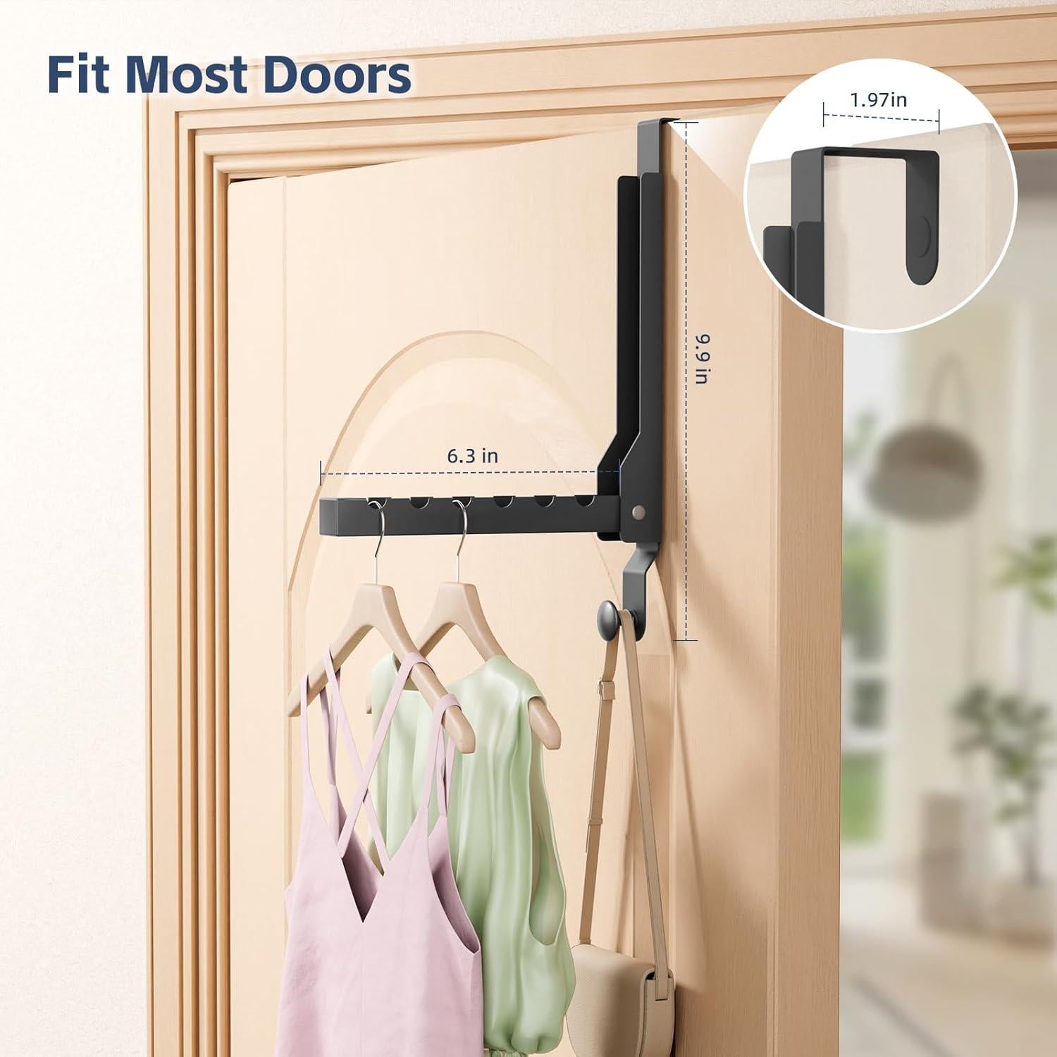 Perchero Plegable Sobre La Puerta WLCSNG Negro 6 Ganchos