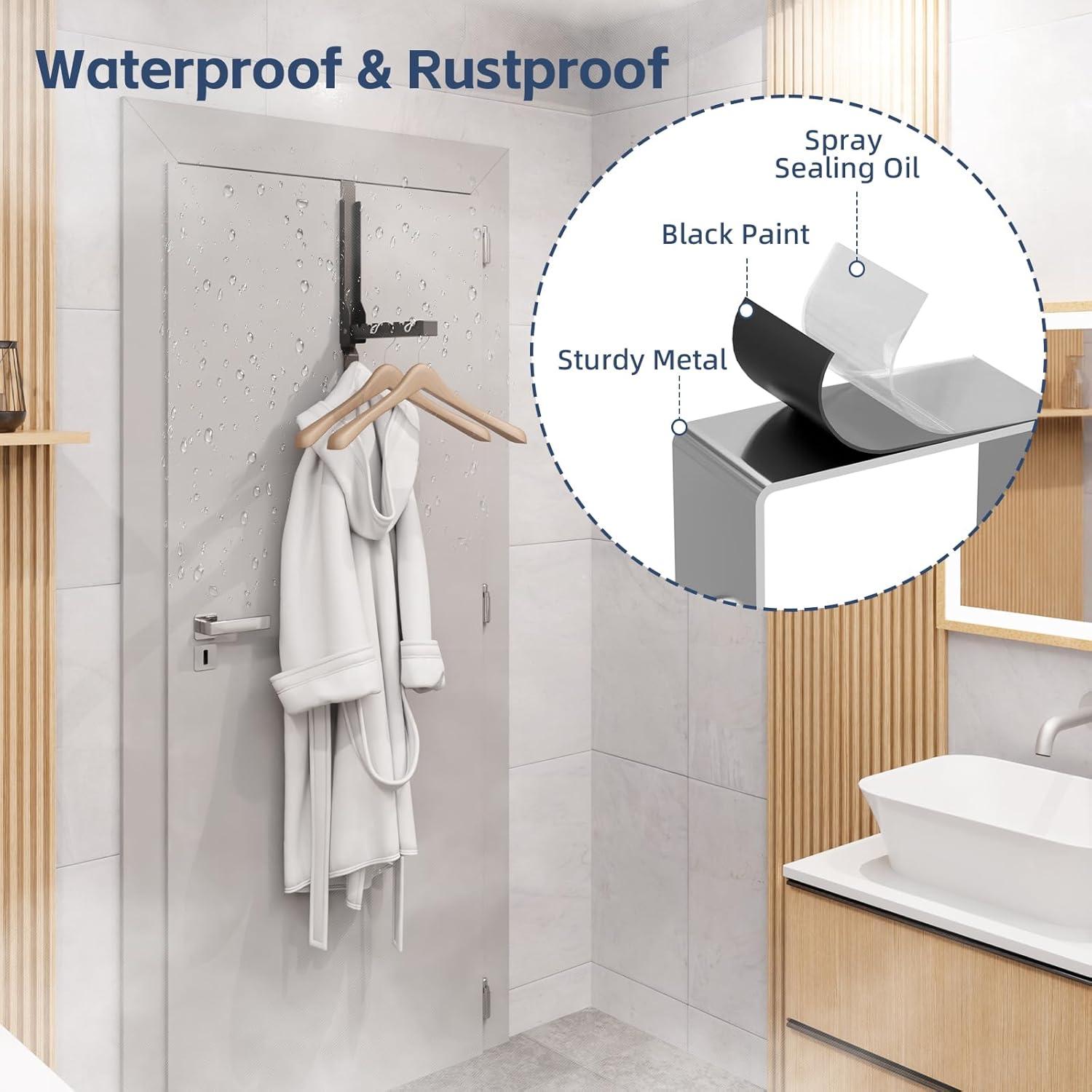 Perchero Plegable Sobre La Puerta WLCSNG Negro 6 Ganchos