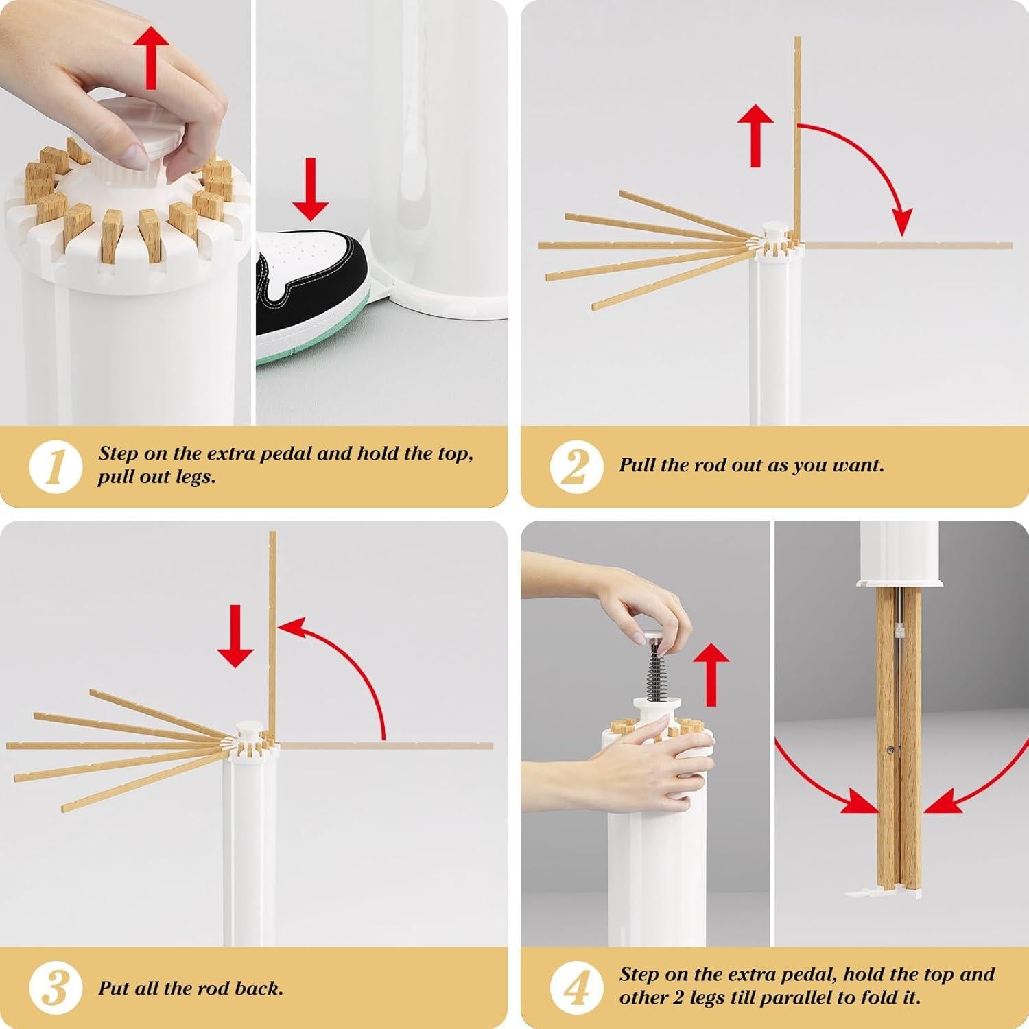 Soporte de Secado Plegable Dr.DJ 16 Brazos Madera 20.41 kg