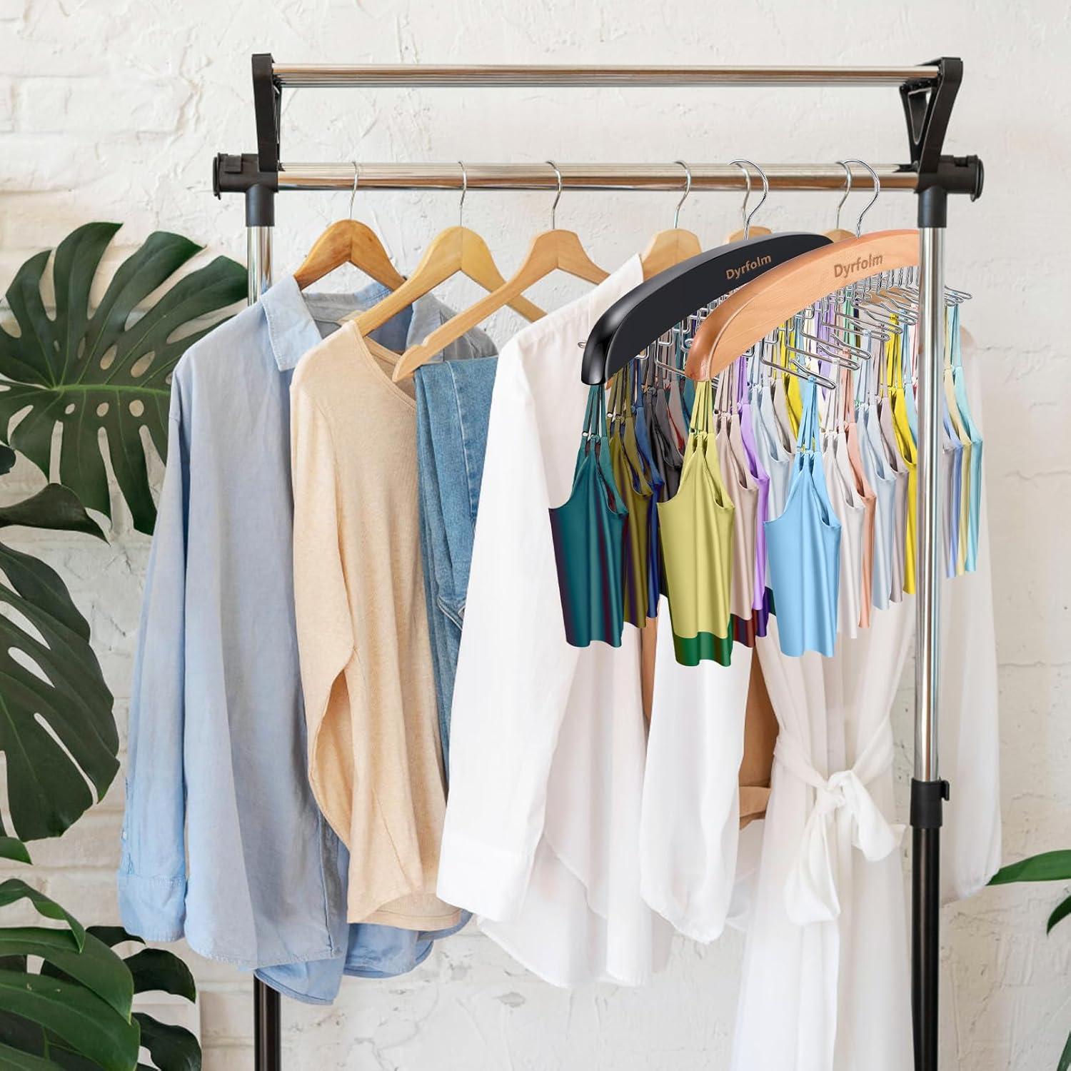 Perchero de Madera Dyrfolm 2 Pcs con 24 Ganchos Plegables