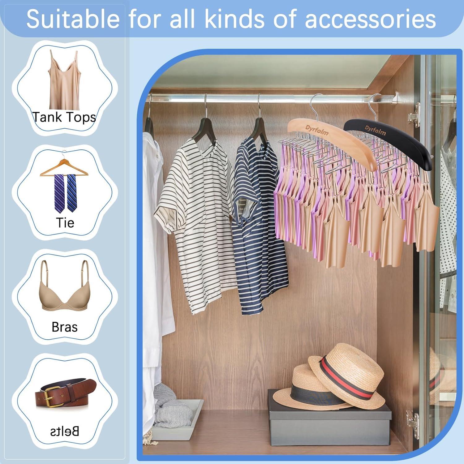 Perchero de Madera Dyrfolm 2 Pcs con 24 Ganchos Plegables