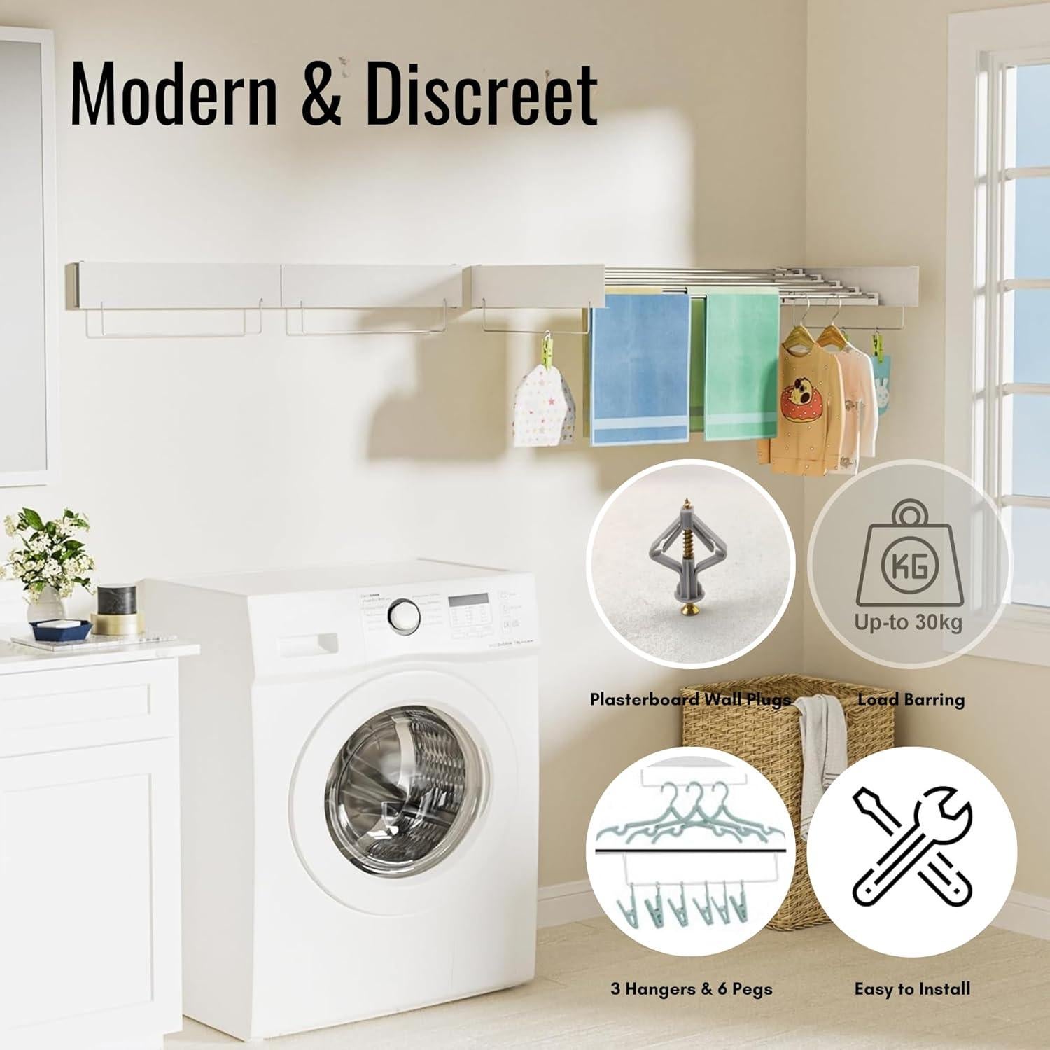 Estante de Secado Plegable Zentuary Home 80 cm Blanco