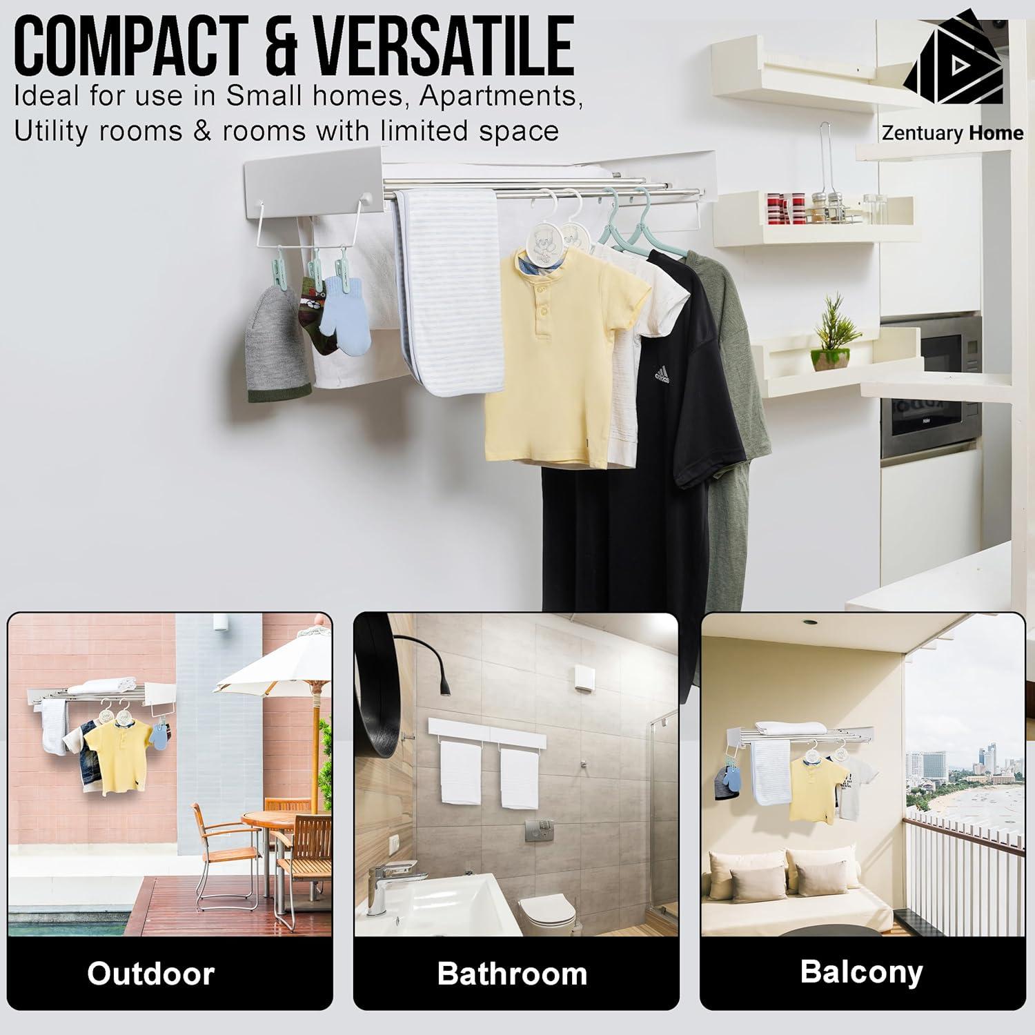 Estante de Secado Plegable Zentuary Home 80 cm Blanco